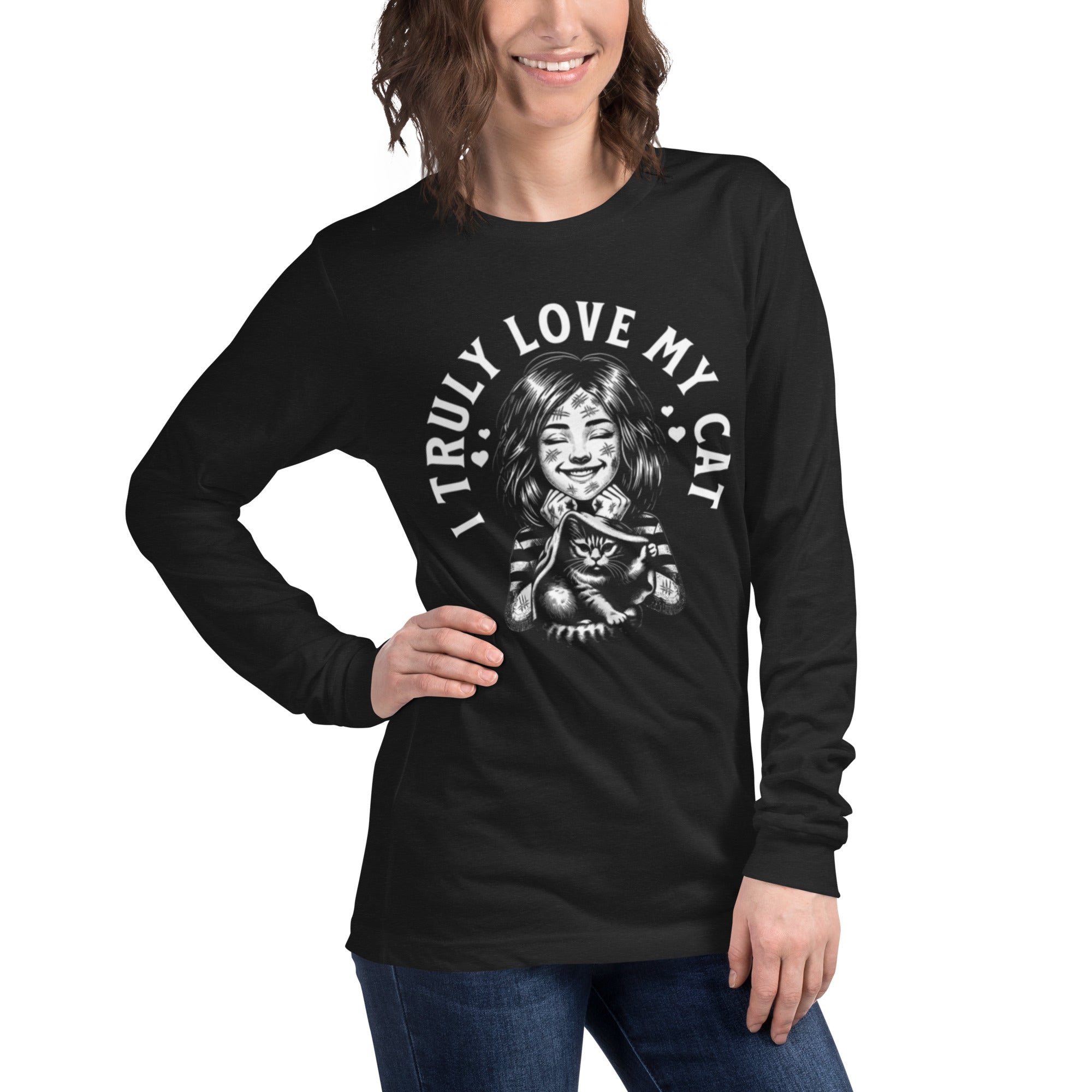 Purrfectly Yours – Cat Graphic Long Sleeve | Long Sleeve Tee – Annaise Store