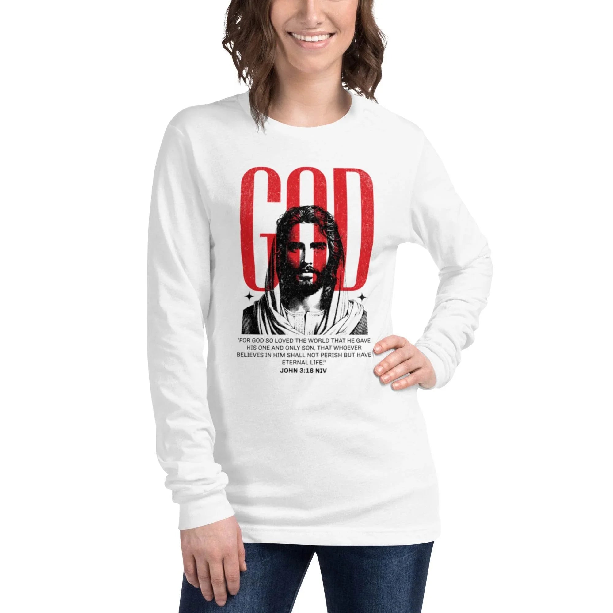 God Loved the World – John 3:16 Long Sleeve Tee | Long Sleeve Tee – Annaise Store