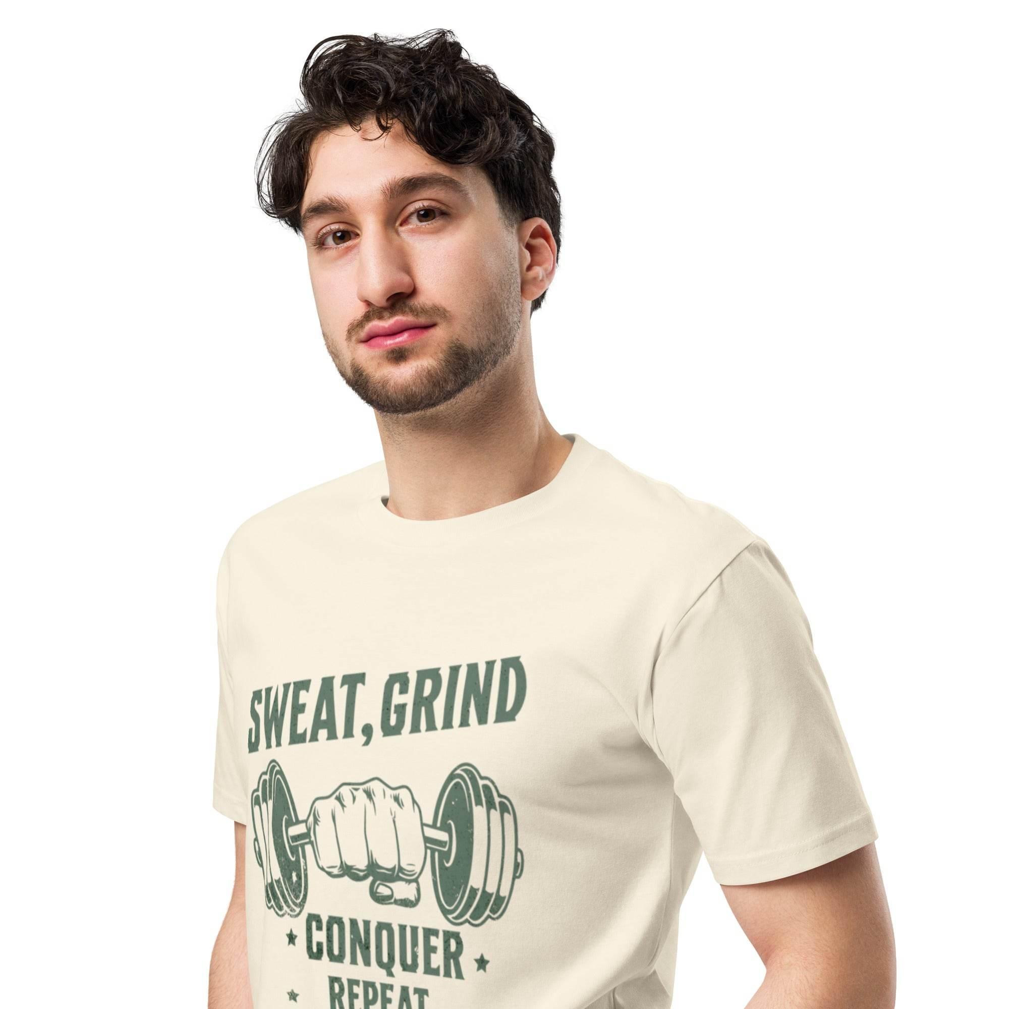 Grind & Conquer Premium Workout Tee – Strength Training Graphic | T-Shirt – Annaise Store