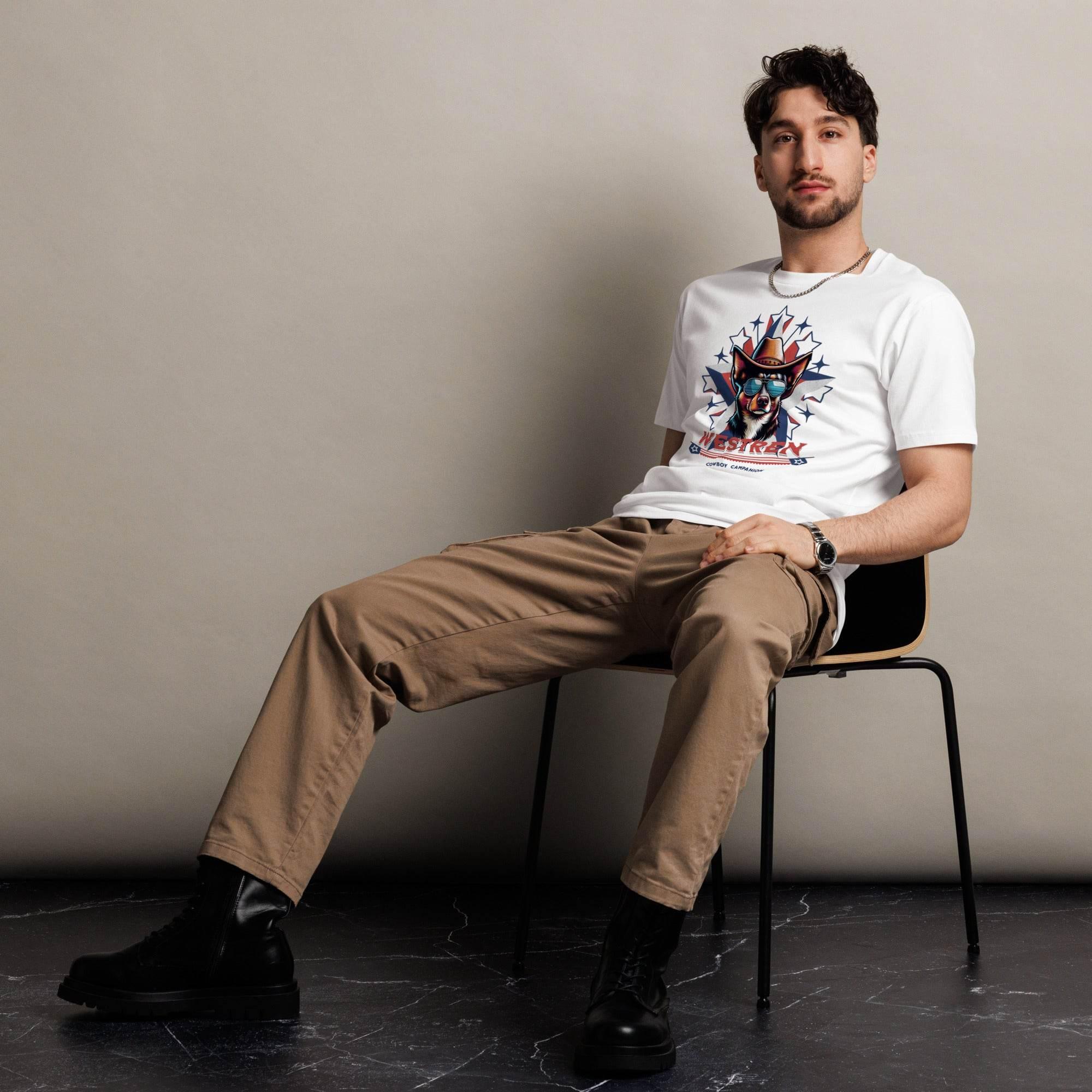 Western Cowboy Bulldog Premium Tee – Bold Americana Vibes | T-Shirt – Annaise Store