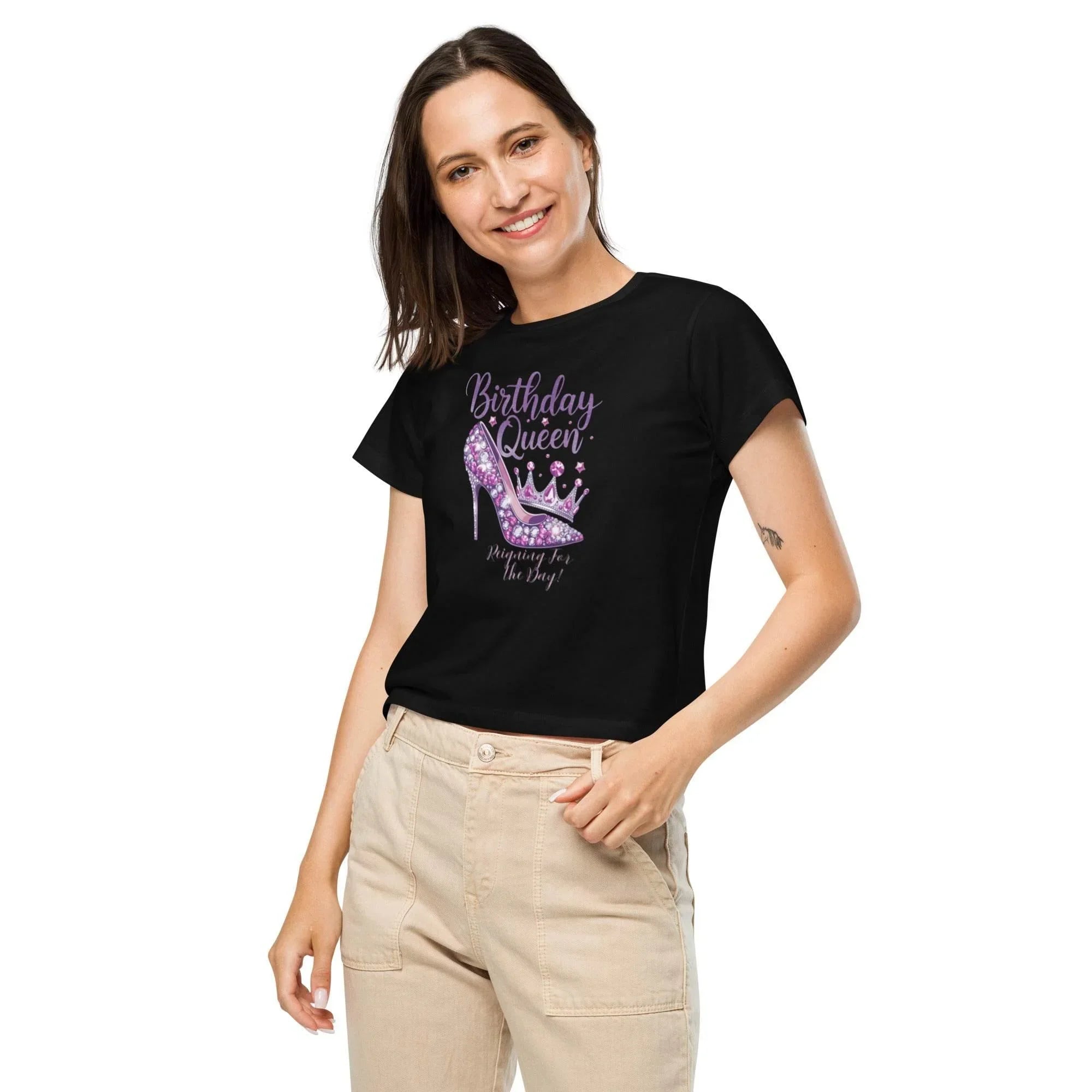 High Waisted - Birthday Queen Tee – Glam Heel & Crown | T-Shirt – Annaise Store