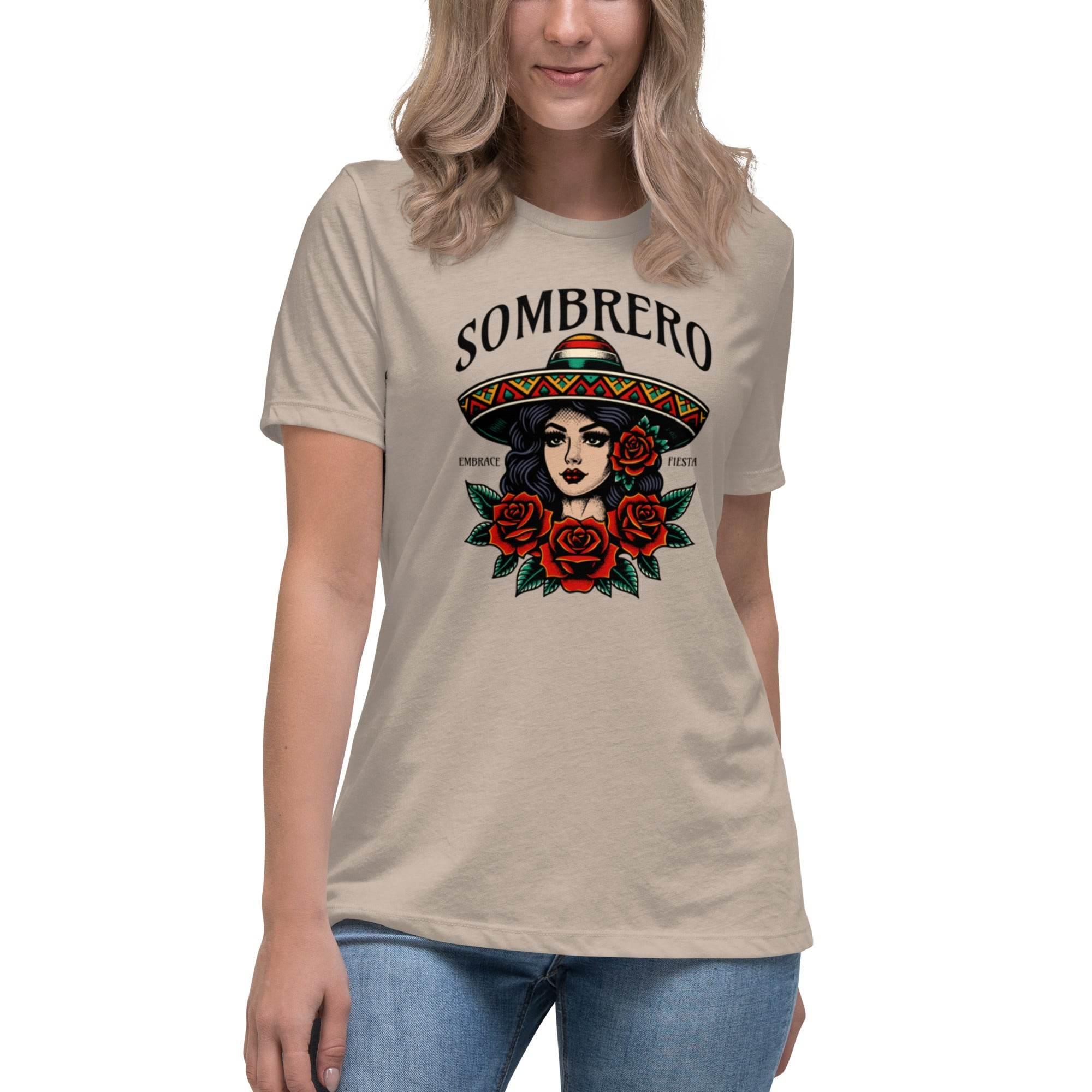Sombrero Rose Graphic Tee – Relaxed Fit Statement Style | T-Shirt – Annaise Store
