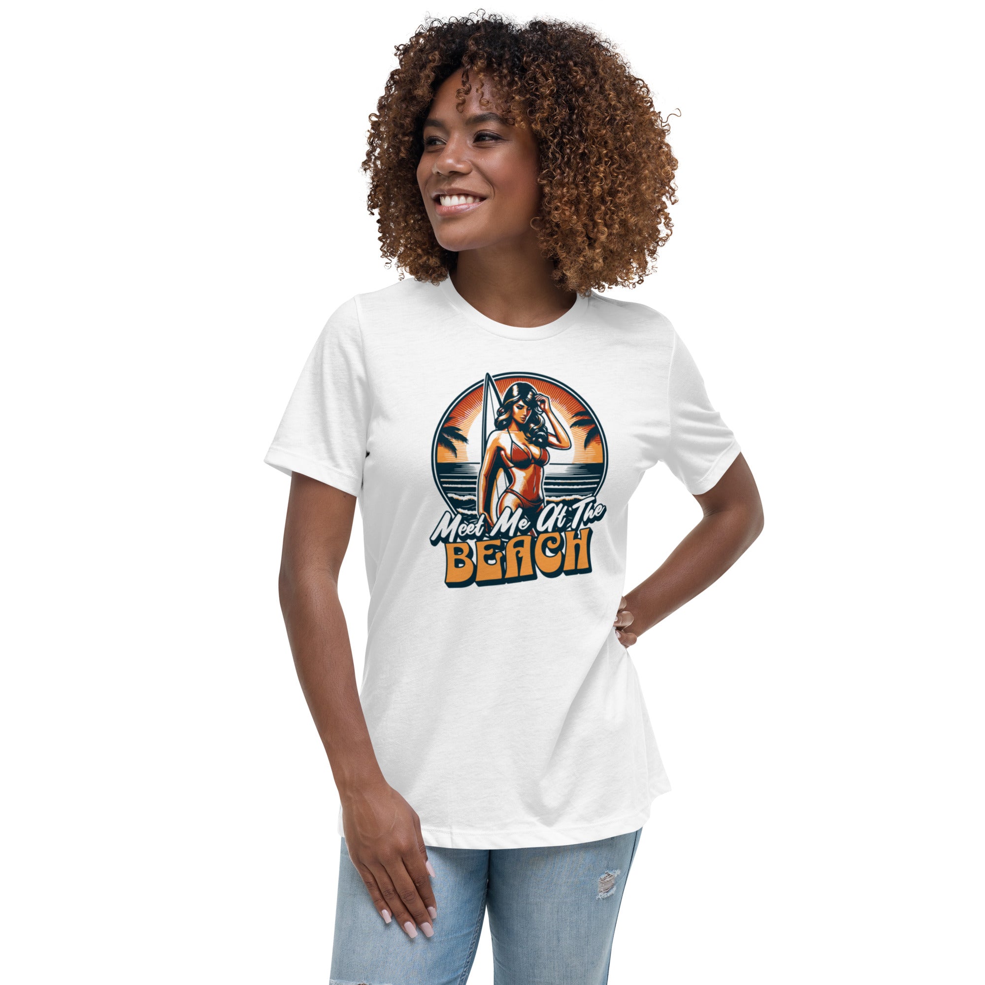 Meet Me at the Beach – Relaxed Fit Graphic Tee | T-Shirt – Annaise Store