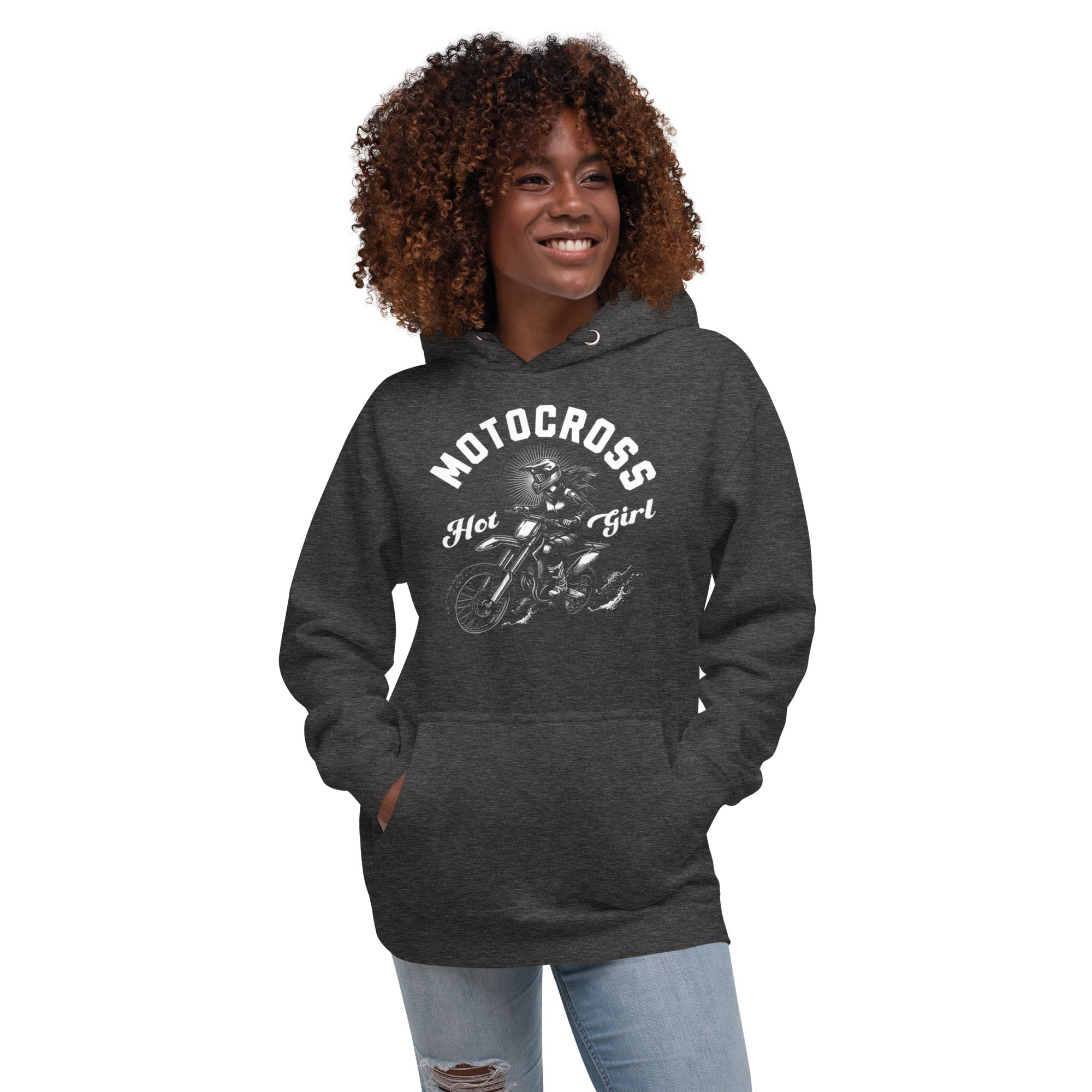 Motocross Hot Girl Pullover Hoodie – Bold Graphic, Cozy Fit | Unisex Hoodie – Annaise Store