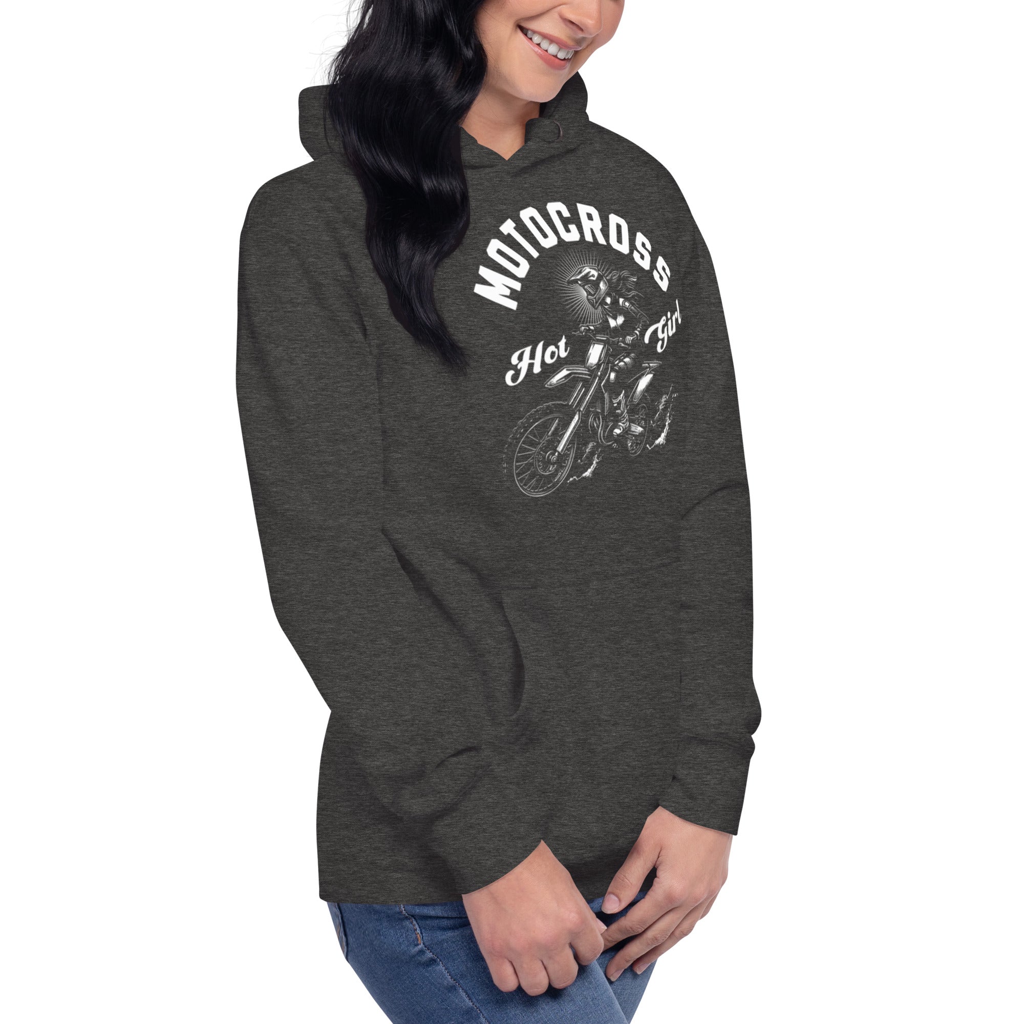 Motocross Hot Girl Pullover Hoodie – Bold Graphic, Cozy Fit | Unisex Hoodie – Annaise Store