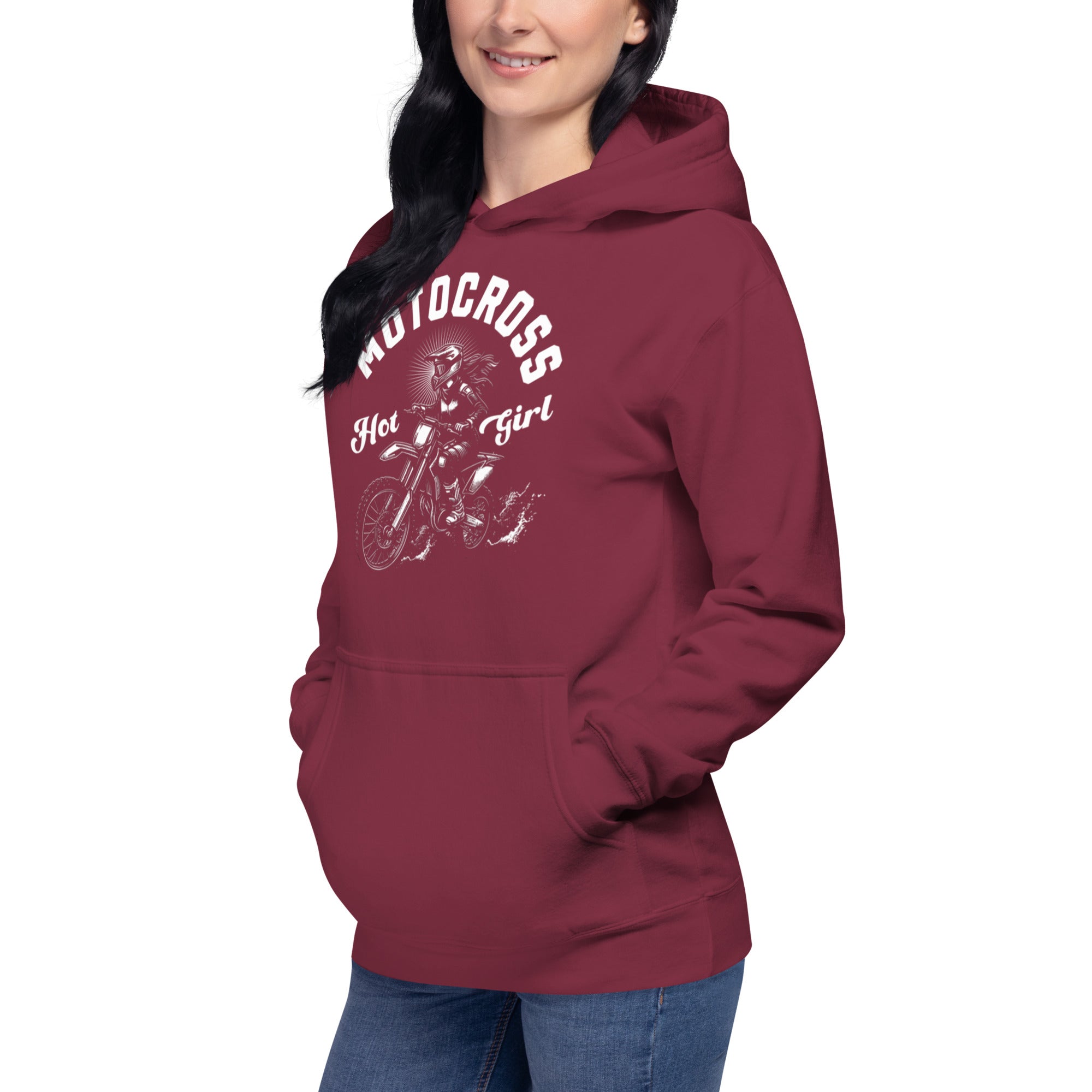 Motocross Hot Girl Pullover Hoodie – Bold Graphic, Cozy Fit | Unisex Hoodie – Annaise Store