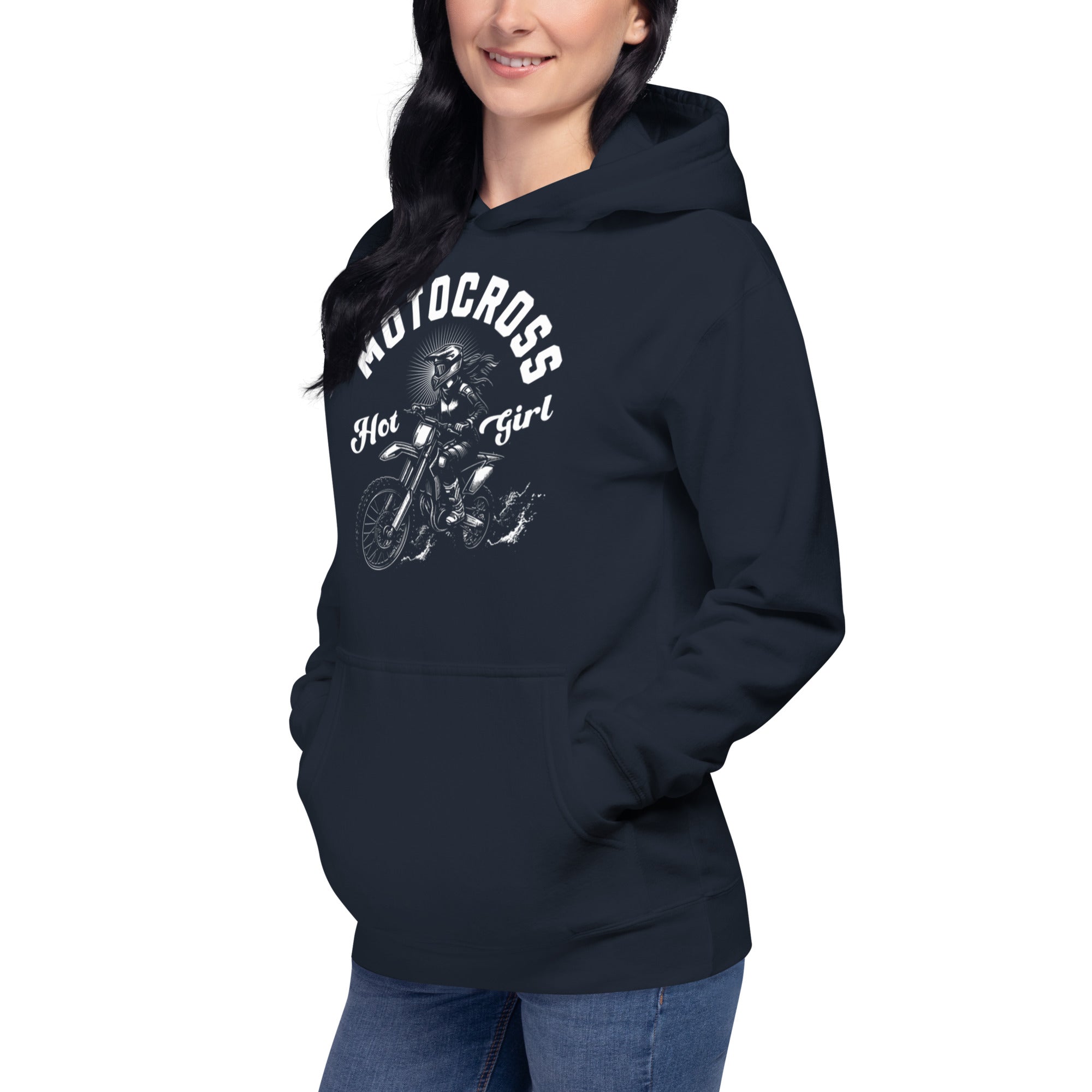 Motocross Hot Girl Pullover Hoodie – Bold Graphic, Cozy Fit | Unisex Hoodie – Annaise Store