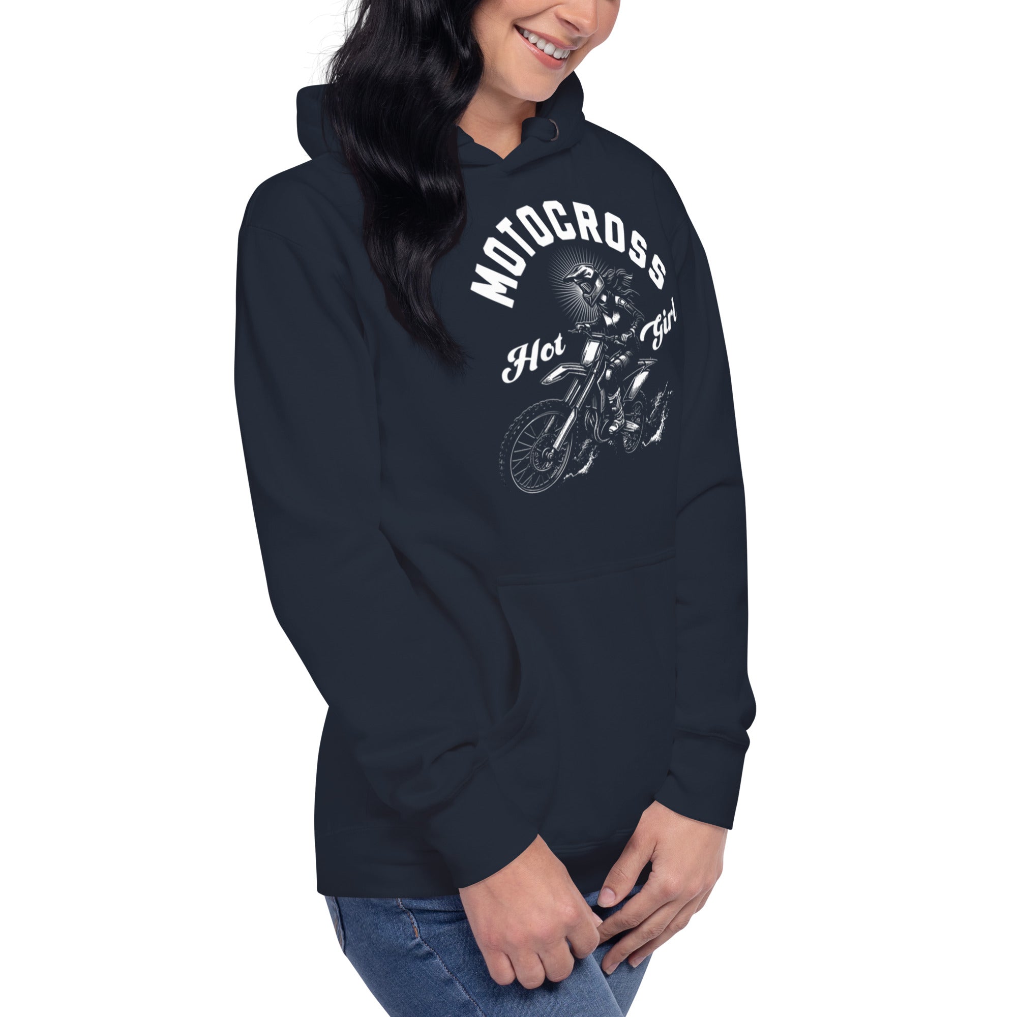 Motocross Hot Girl Pullover Hoodie – Bold Graphic, Cozy Fit | Unisex Hoodie – Annaise Store