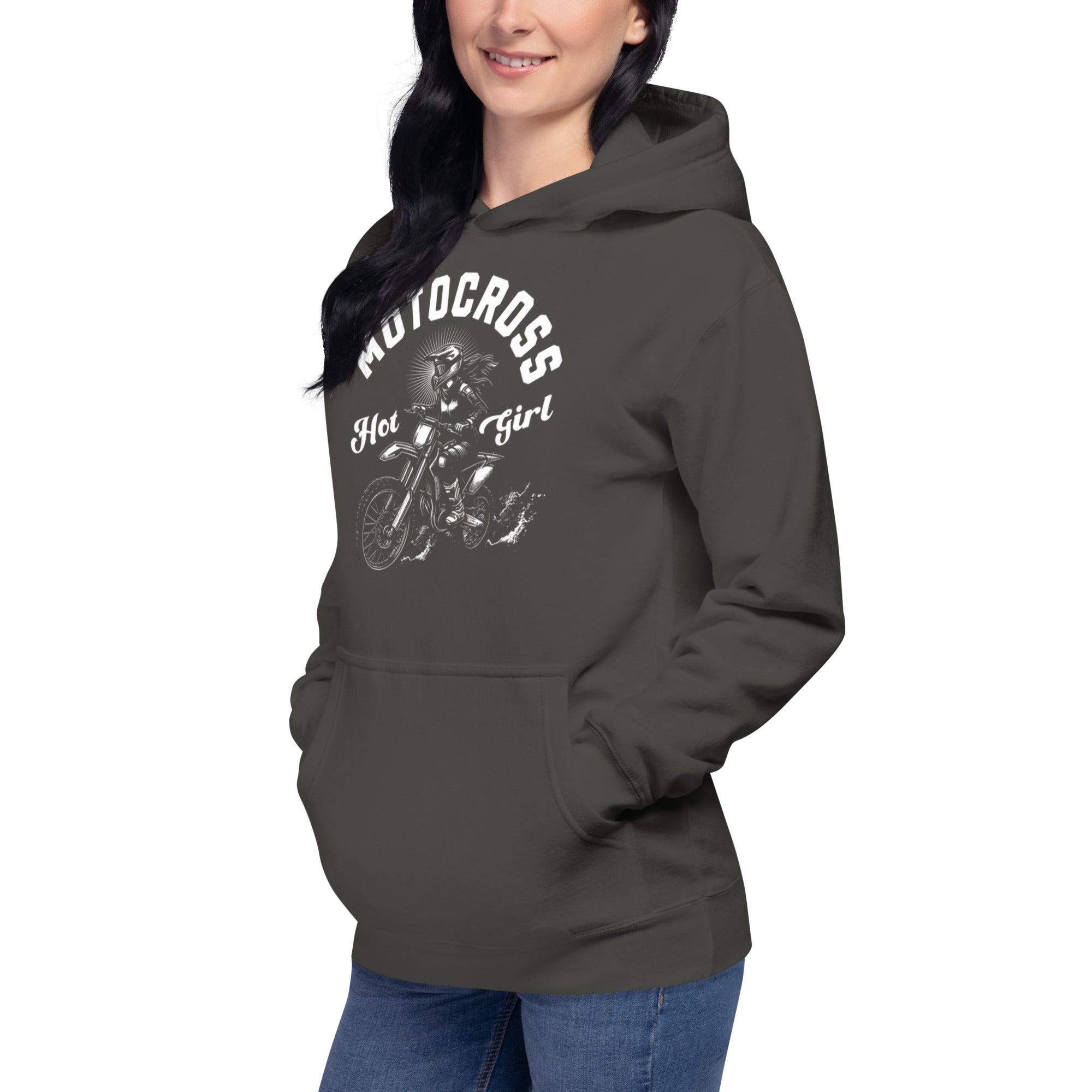 Motocross Hot Girl Pullover Hoodie – Bold Graphic, Cozy Fit | Unisex Hoodie – Annaise Store