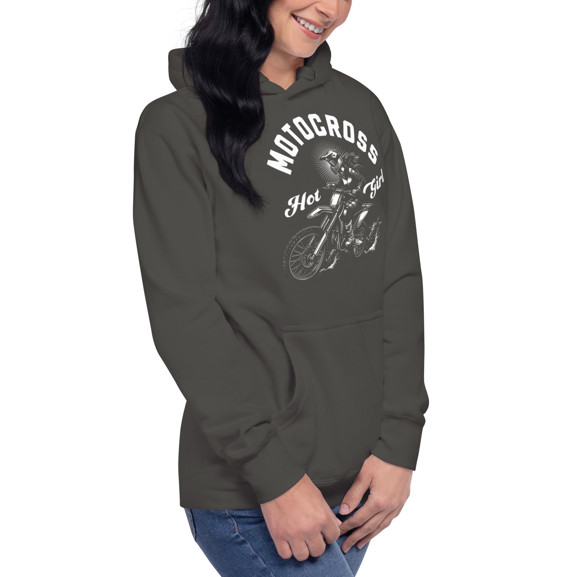 Motocross Hot Girl Pullover Hoodie – Bold Graphic, Cozy Fit | Unisex Hoodie – Annaise Store