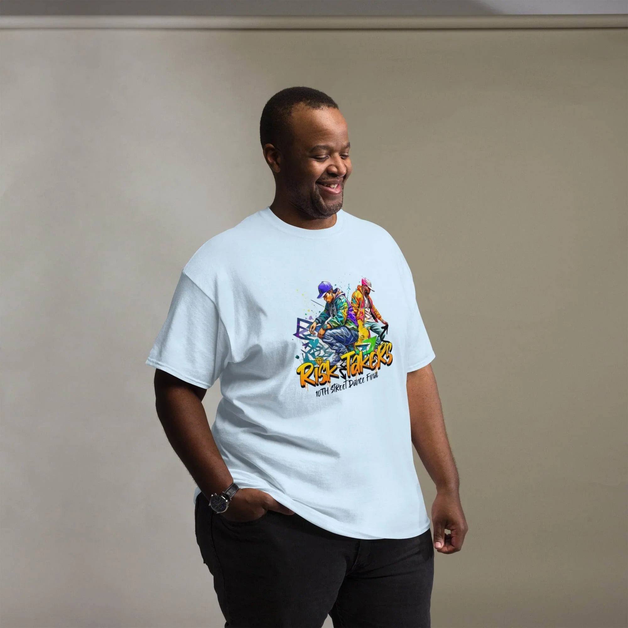 Urban Color Burst Classic T-Shirt – bold street-art inspired graphic tee, everyday comfort with premium cotton classic fit. - Annaise Store