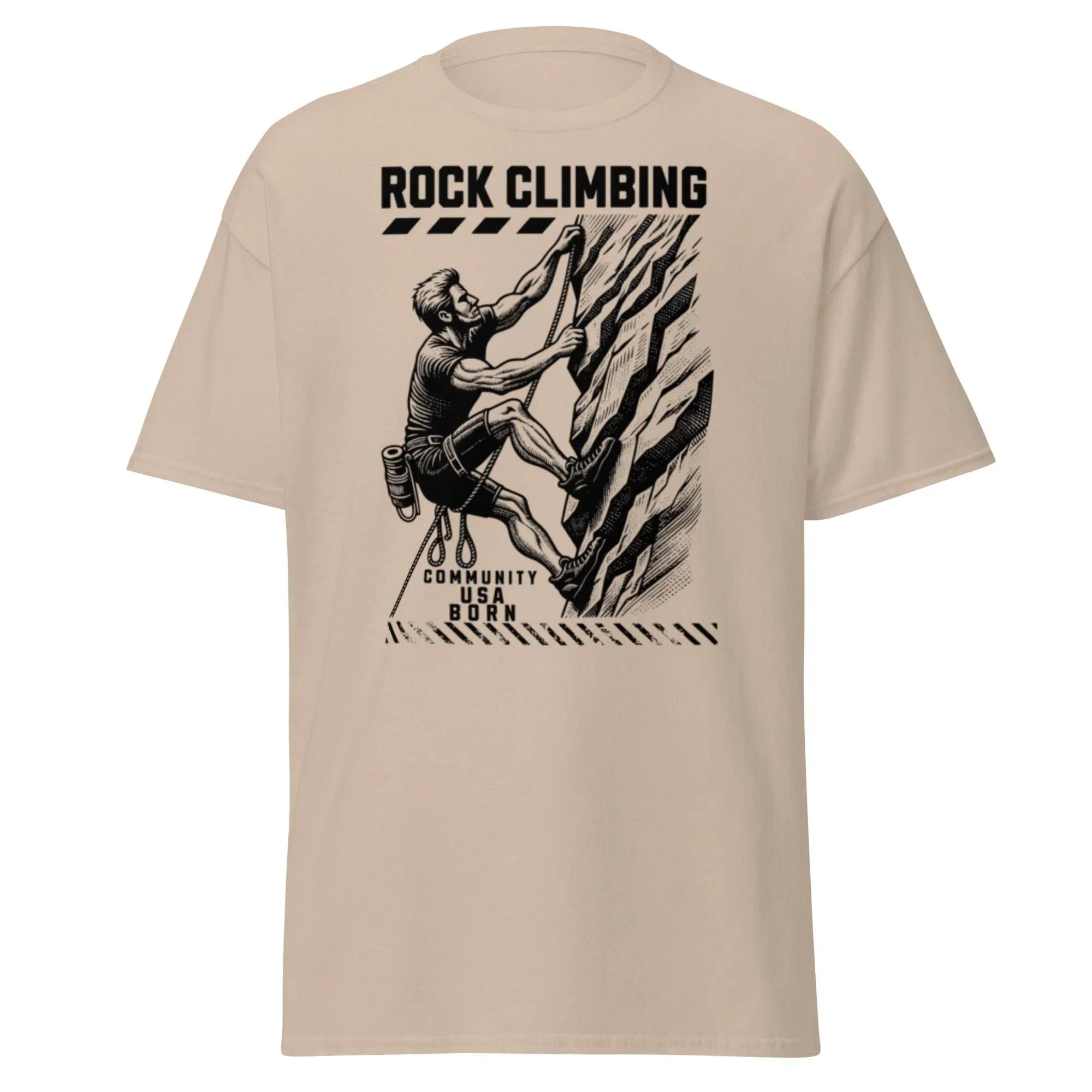 Rock climbing t-shirt in sand color - front view
 - Annaise Store