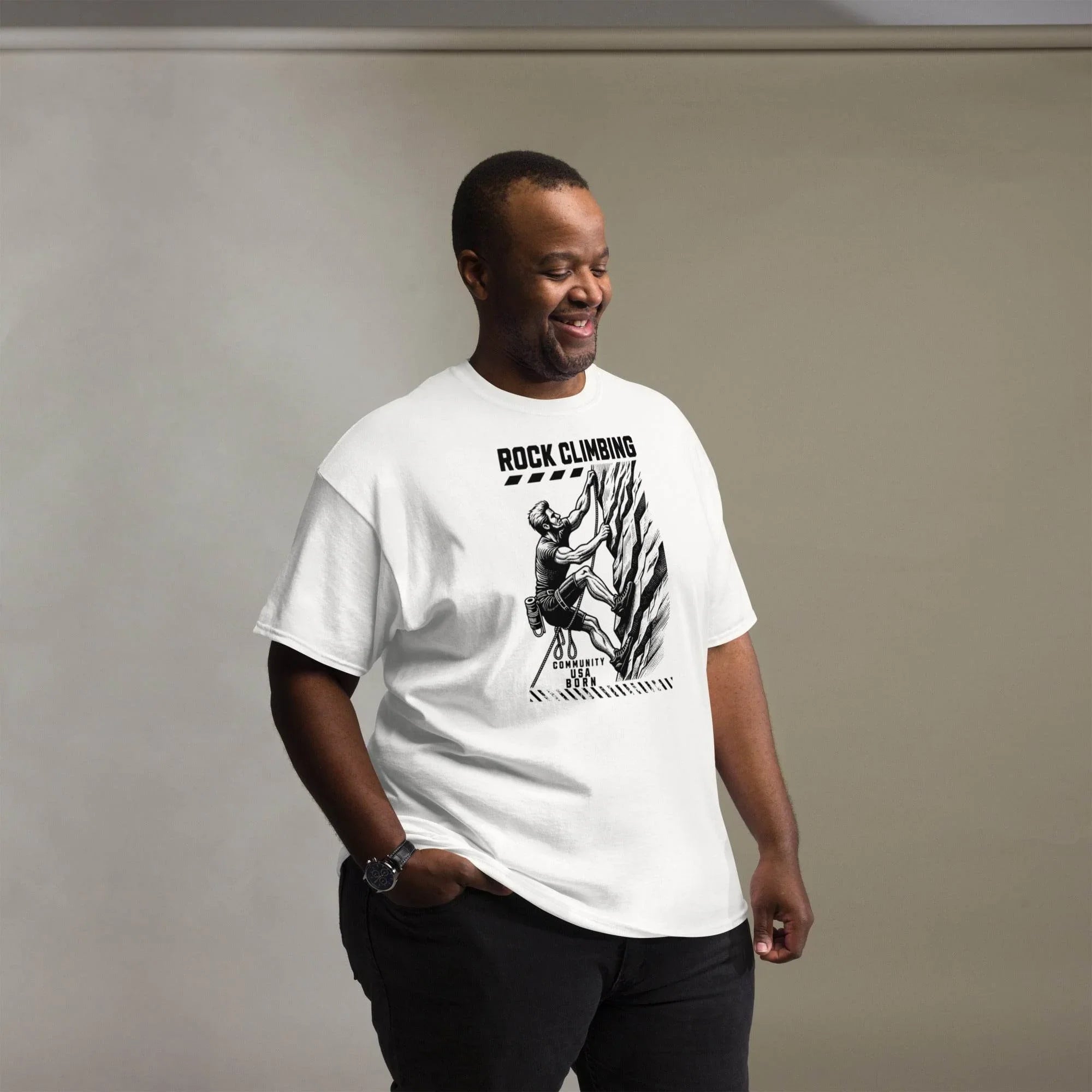 Person wearing rock climbing t-shirt - casual styling
 - Annaise Store