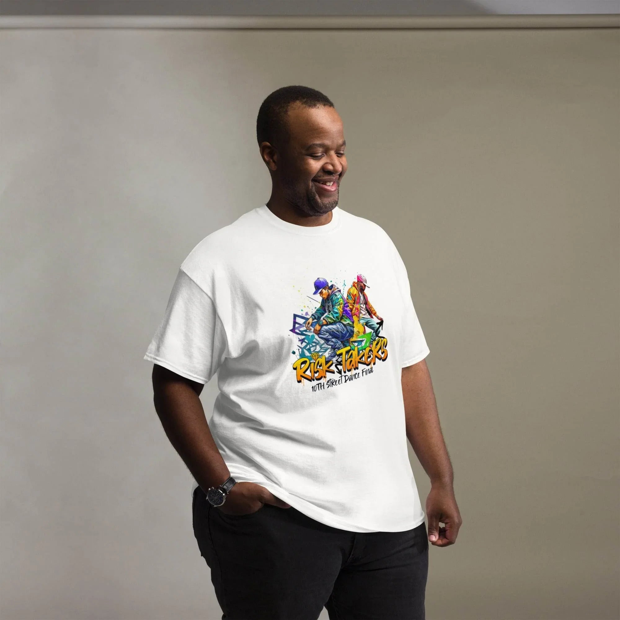 Urban Color Burst Classic T-Shirt – bold street-art inspired graphic tee, everyday comfort with premium cotton classic fit. - Annaise Store