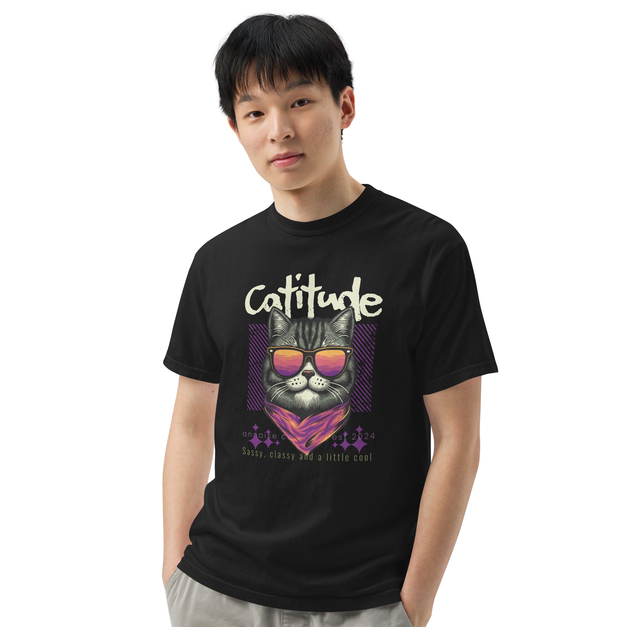 Sassy Cat Vintage Tee – Classy, Confident & Cool | T-Shirt – Annaise Store