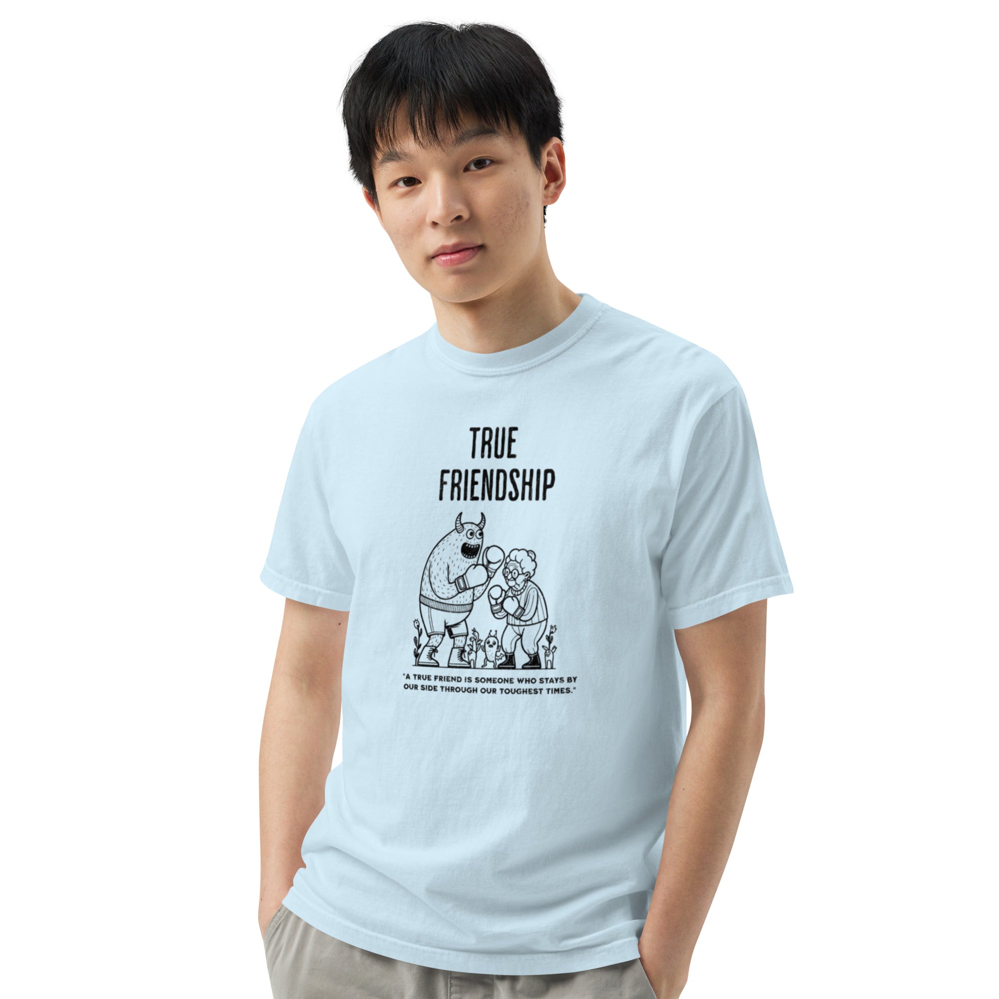 True Friendship Heavyweight Tee – Garment - Dyed Comfort & Timeless Bond | T-Shirt – Annaise Store