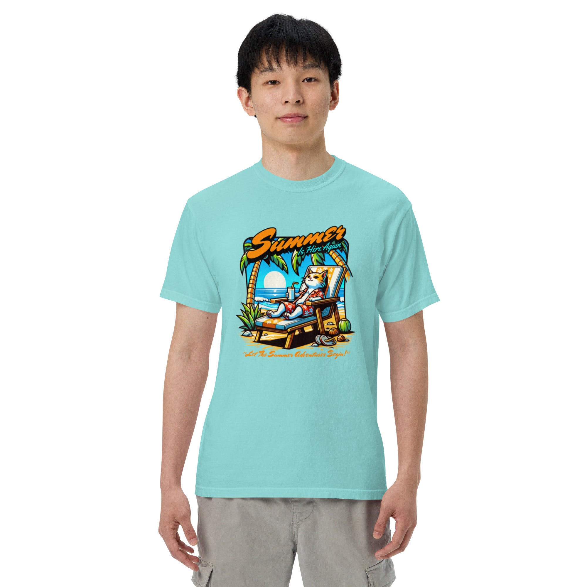 Summer Paradise Classic Heavyweight Tee – Ocean Escape Graphic | T-Shirt – Annaise Store