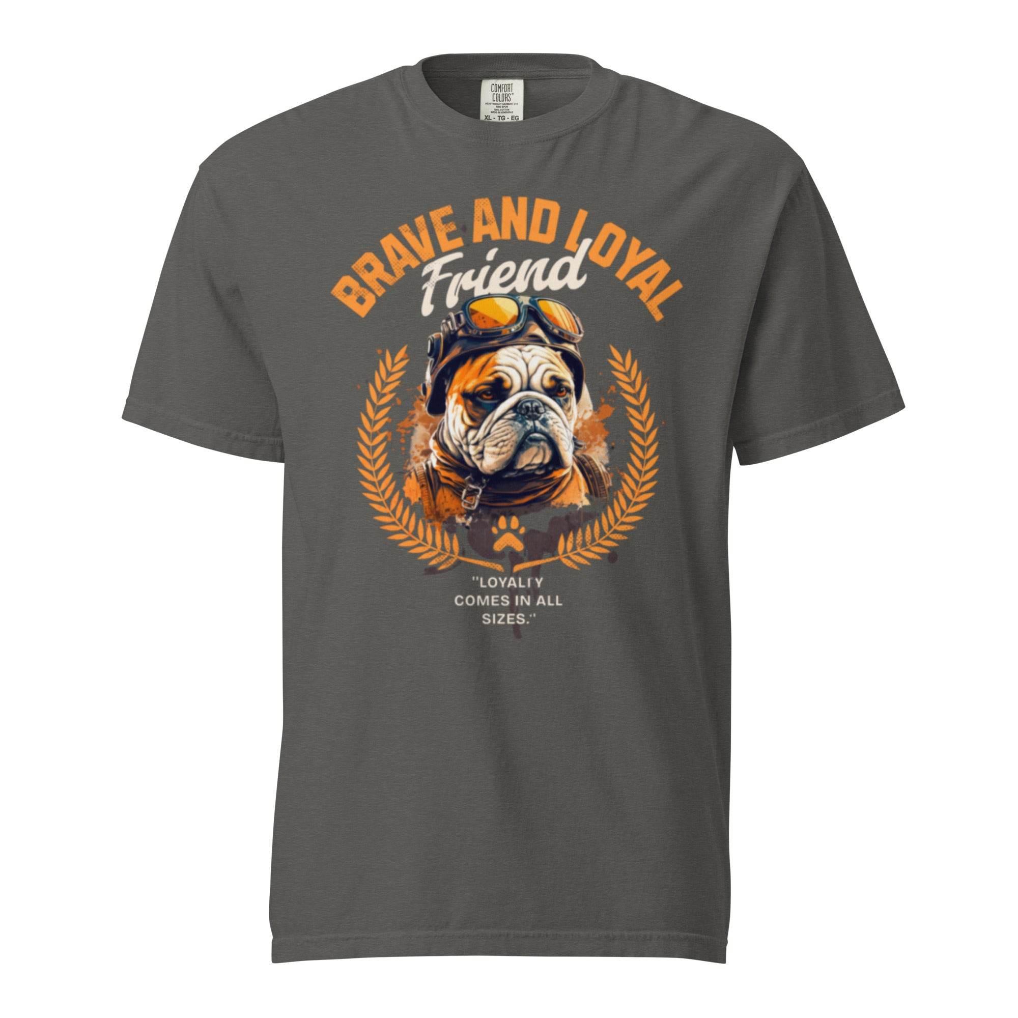 Pepper heavyweight garment-dyed t-shirt featuring a vintage bulldog graphic – bold streetwear inspired by loyalty and timeless style. - Annaise Store