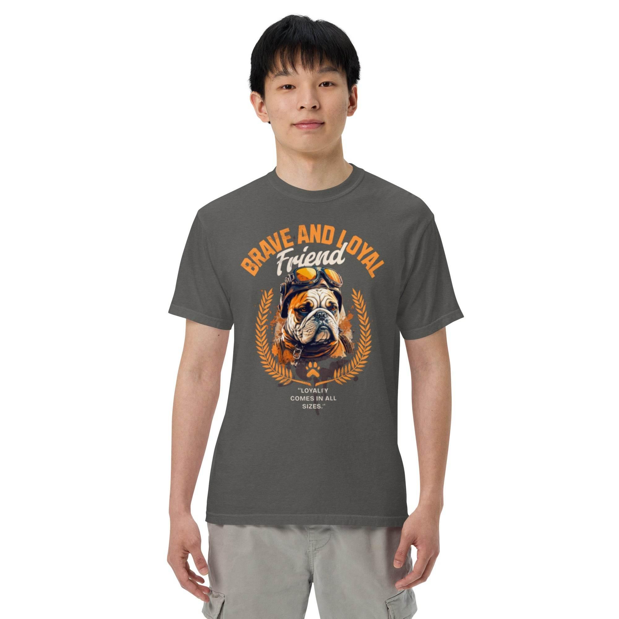 Pepper heavyweight garment-dyed t-shirt featuring a vintage bulldog graphic – bold streetwear inspired by loyalty and timeless style. - Annaise Store