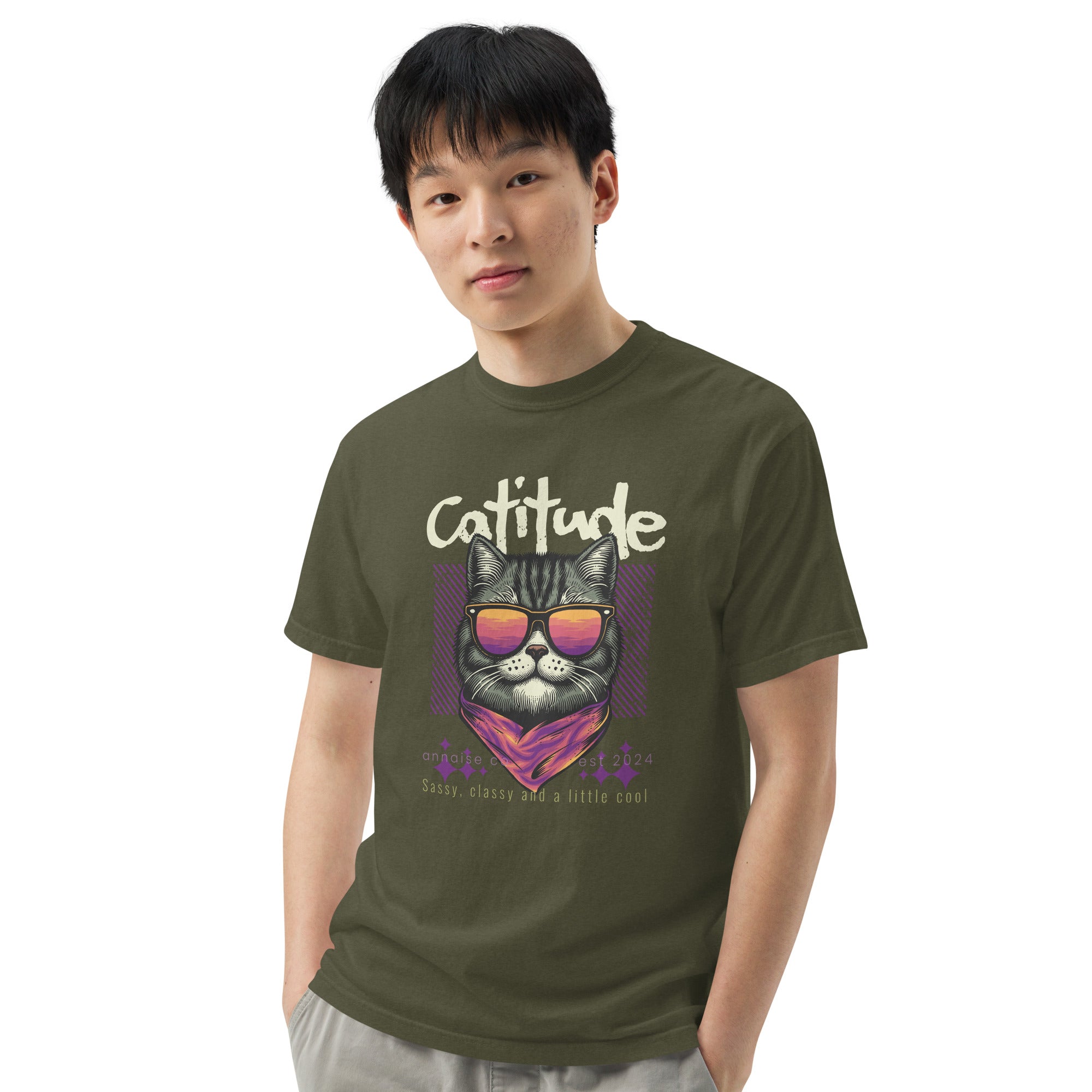 Sassy Cat Vintage Tee – Classy, Confident & Cool | T-Shirt – Annaise Store