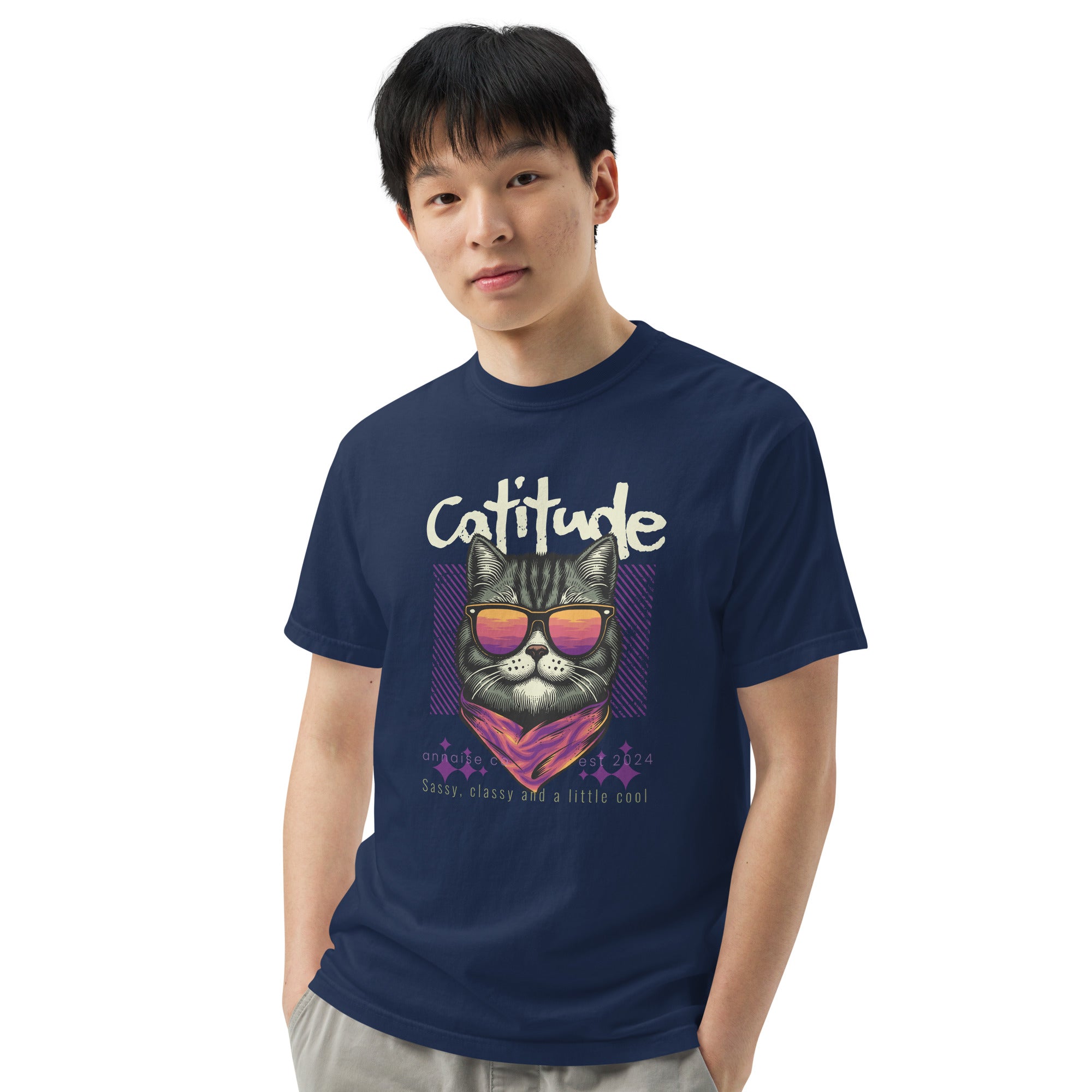 Sassy Cat Vintage Tee – Classy, Confident & Cool | T-Shirt – Annaise Store