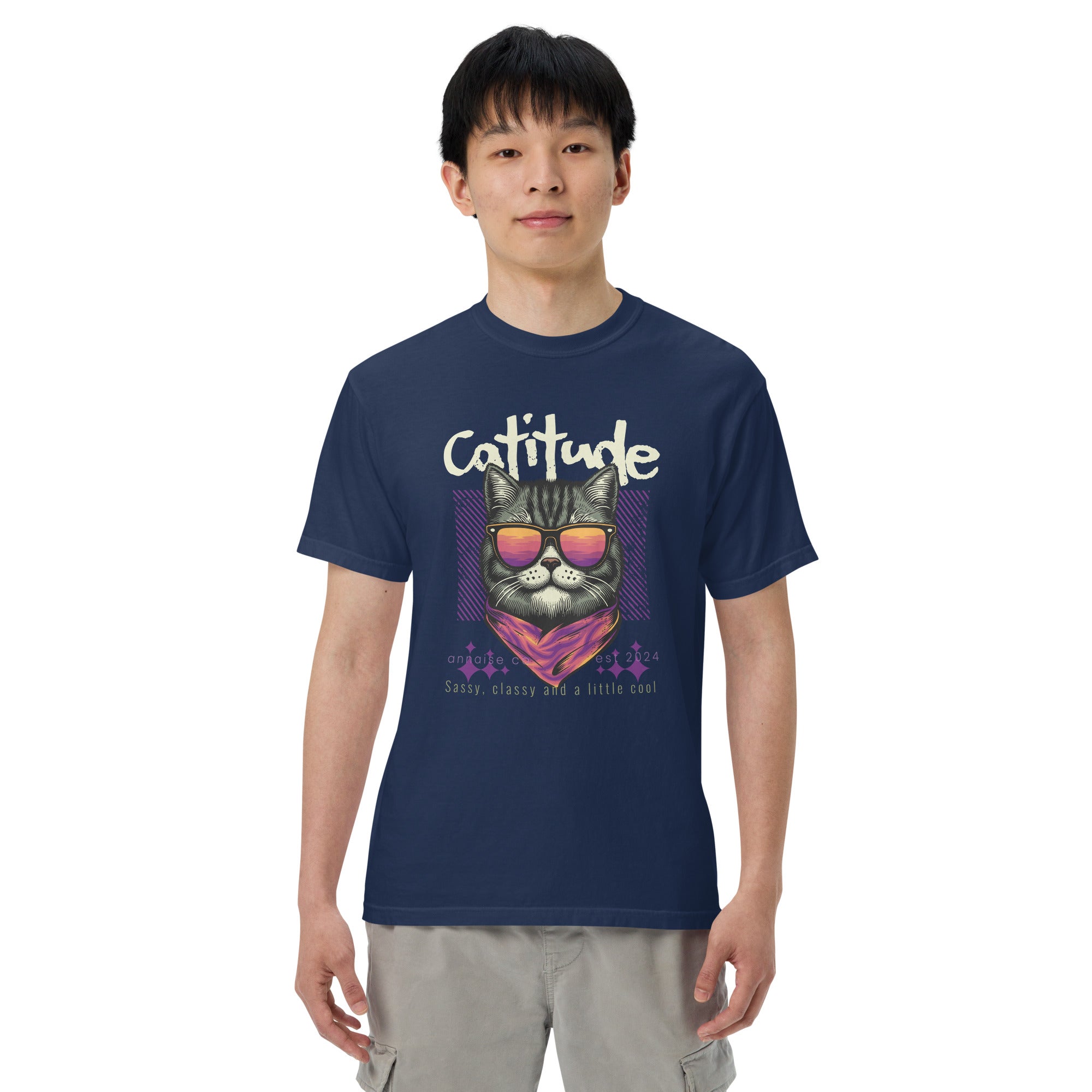 Sassy Cat Vintage Tee – Classy, Confident & Cool | T-Shirt – Annaise Store