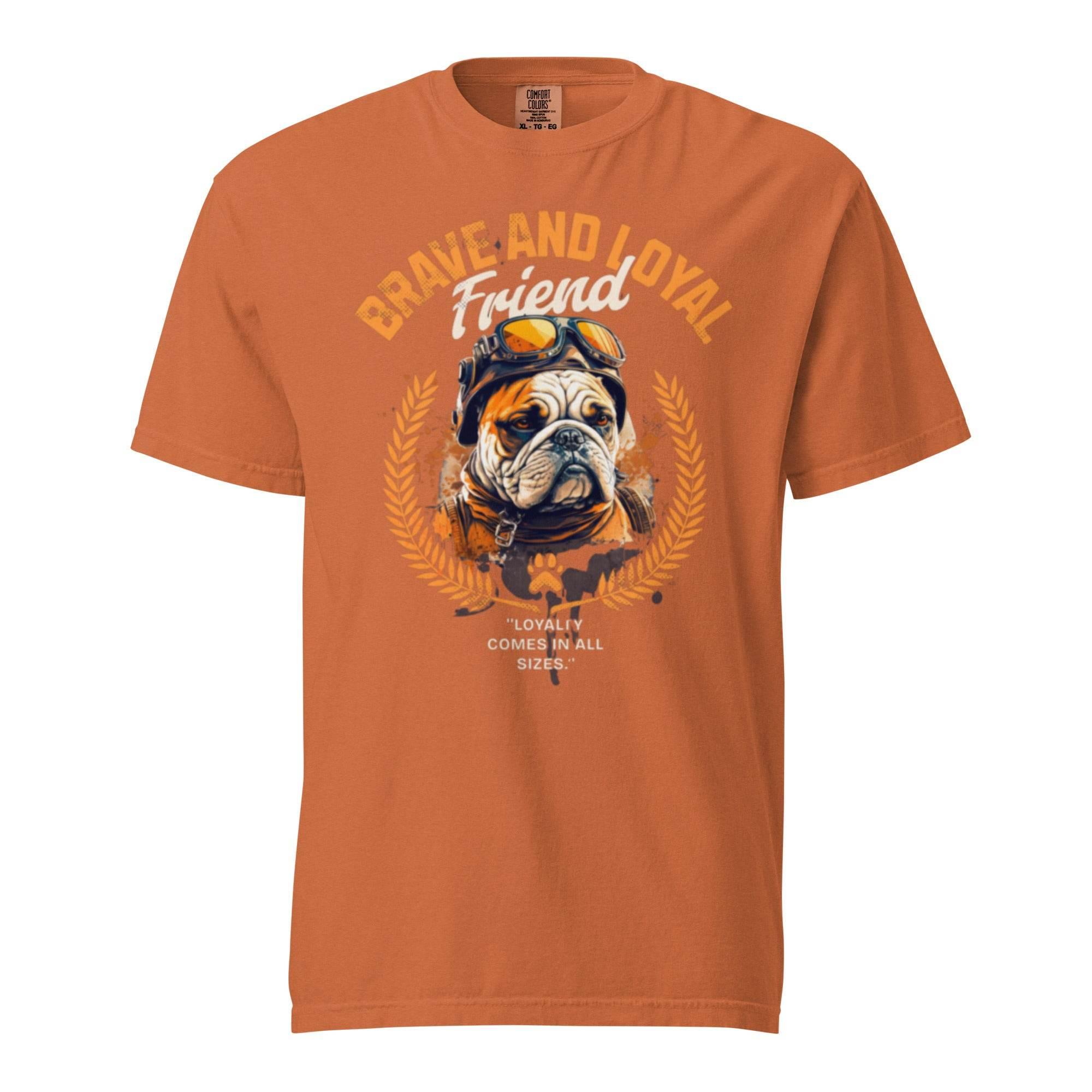 Yam heavyweight garment-dyed t-shirt featuring a vintage bulldog graphic – bold streetwear inspired by loyalty and timeless style. - Annaise Store