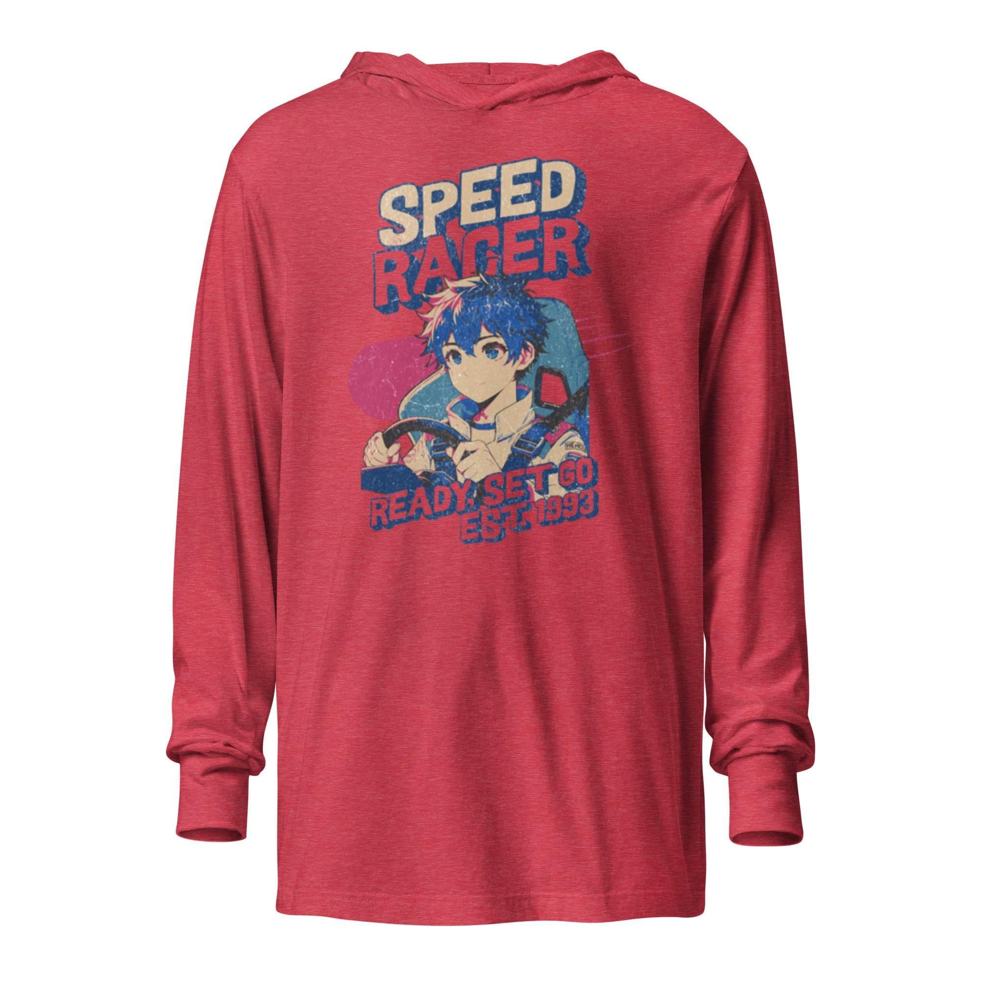 Speed Racer Hoodie Tee – Vintage Motorsport Graphic Long Sleeve | Hooded Long - Sleeve Tee – Annaise Store