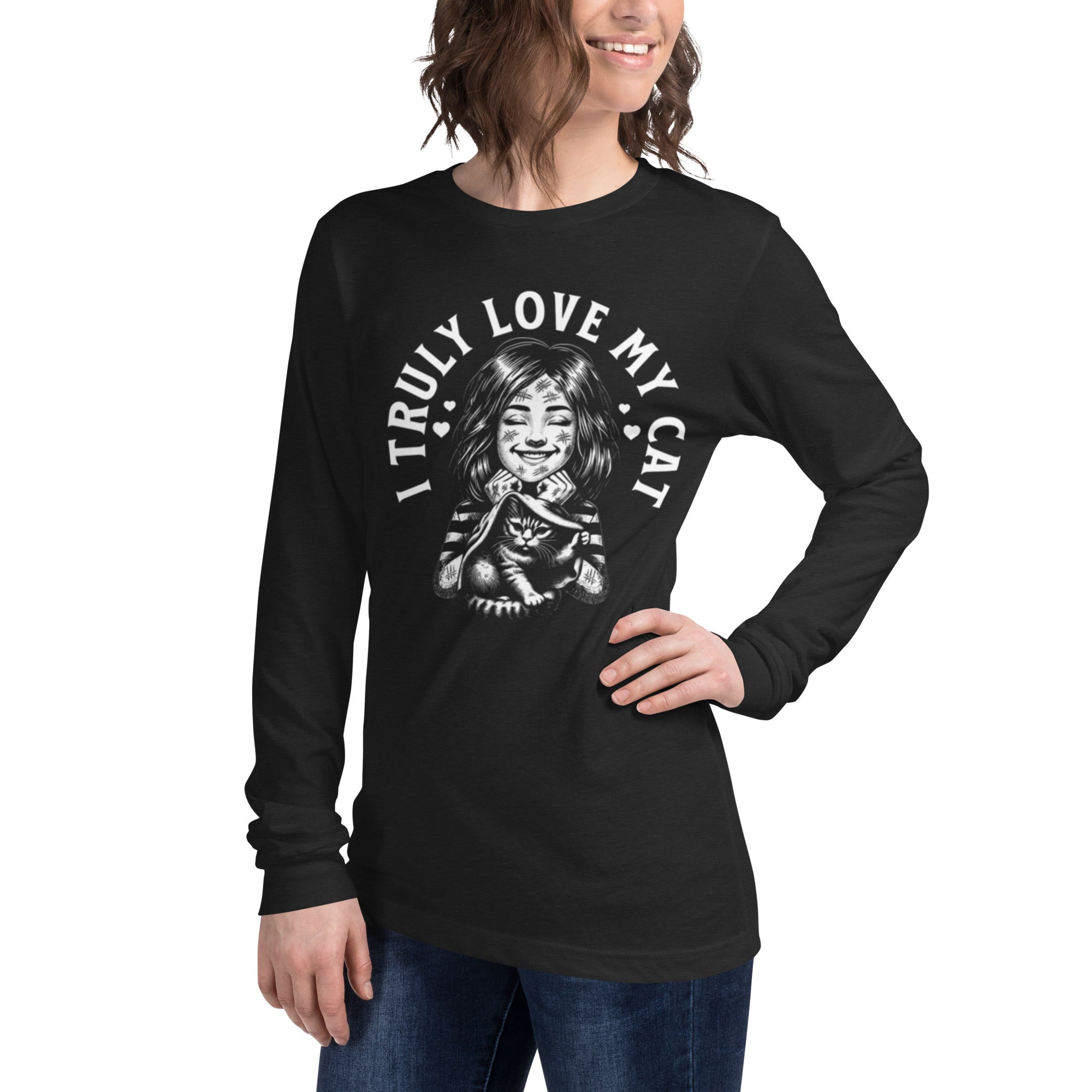 Purrfectly Yours – Cat Graphic Long Sleeve | Long Sleeve Tee – Annaise Store