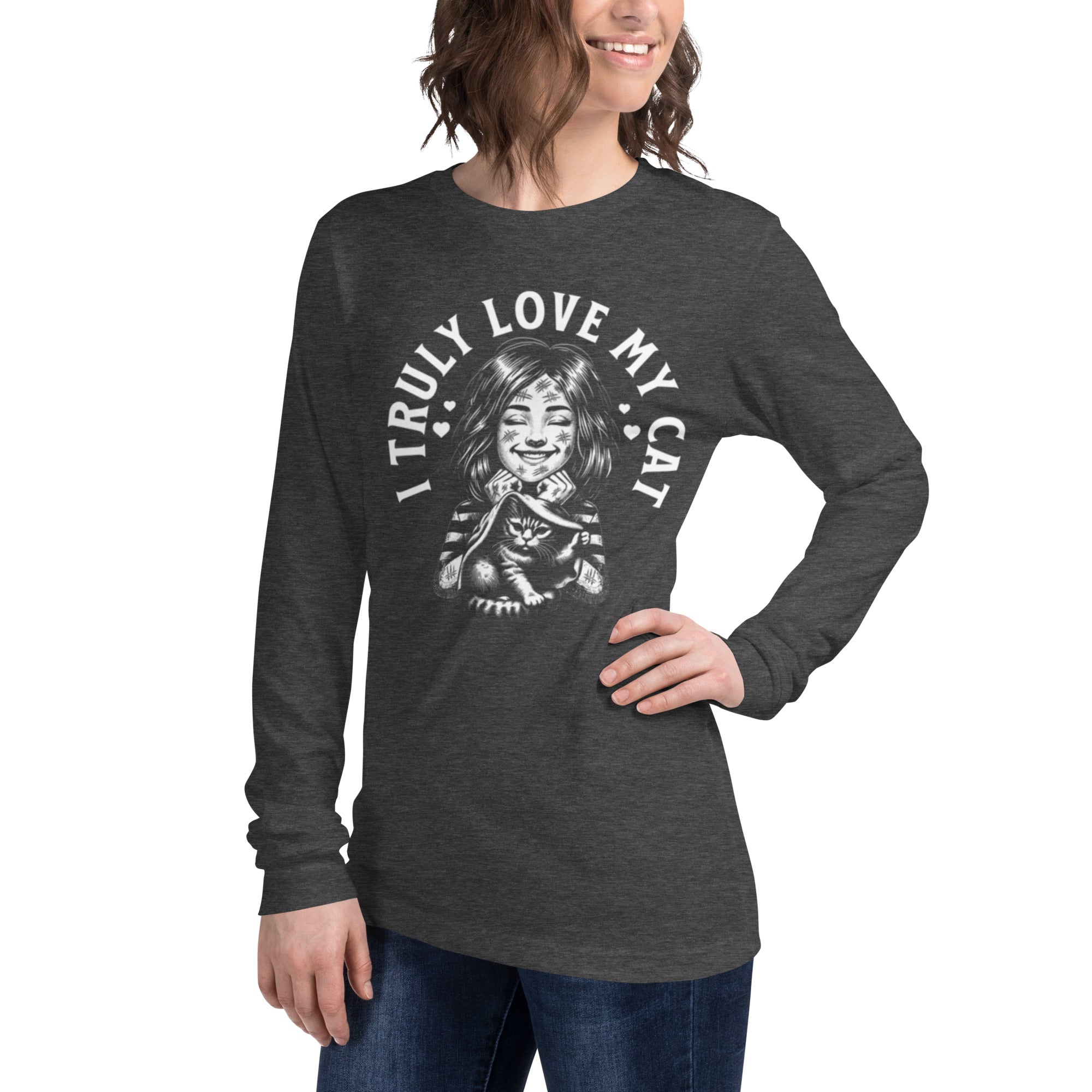 Purrfectly Yours – Cat Graphic Long Sleeve | Long Sleeve Tee – Annaise Store