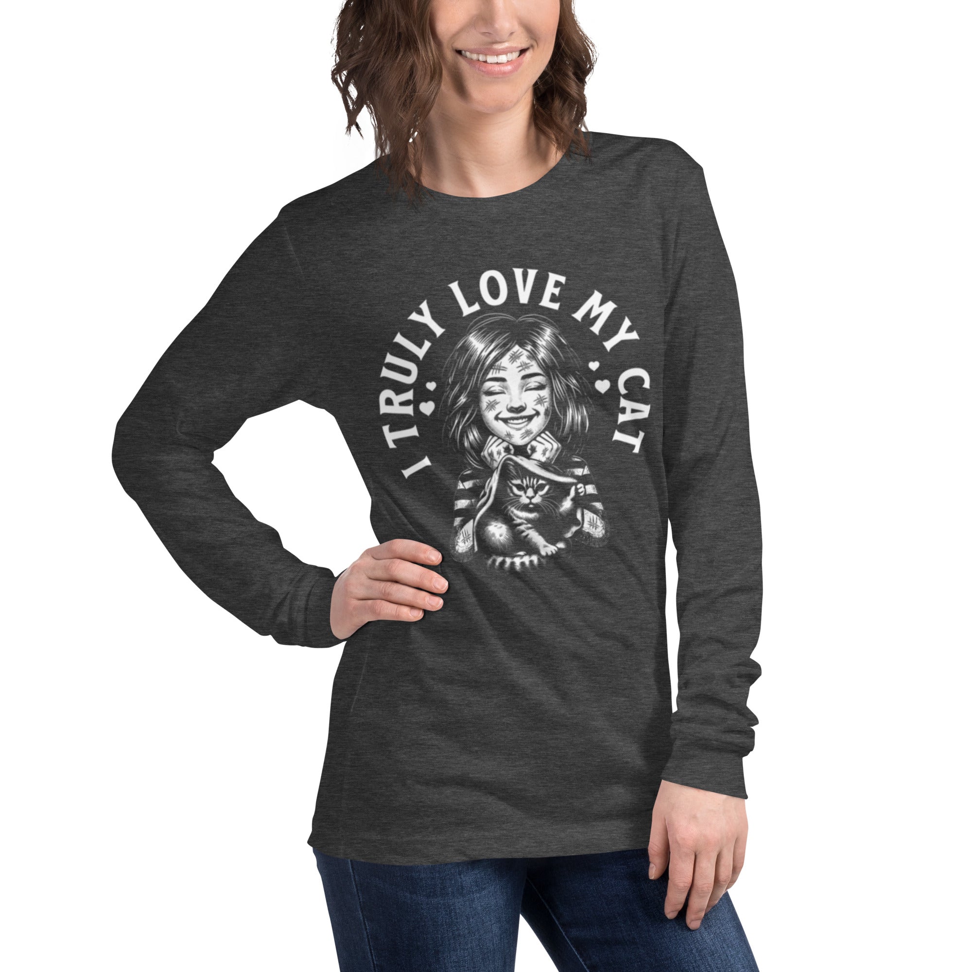 Purrfectly Yours – Cat Graphic Long Sleeve | Long Sleeve Tee – Annaise Store