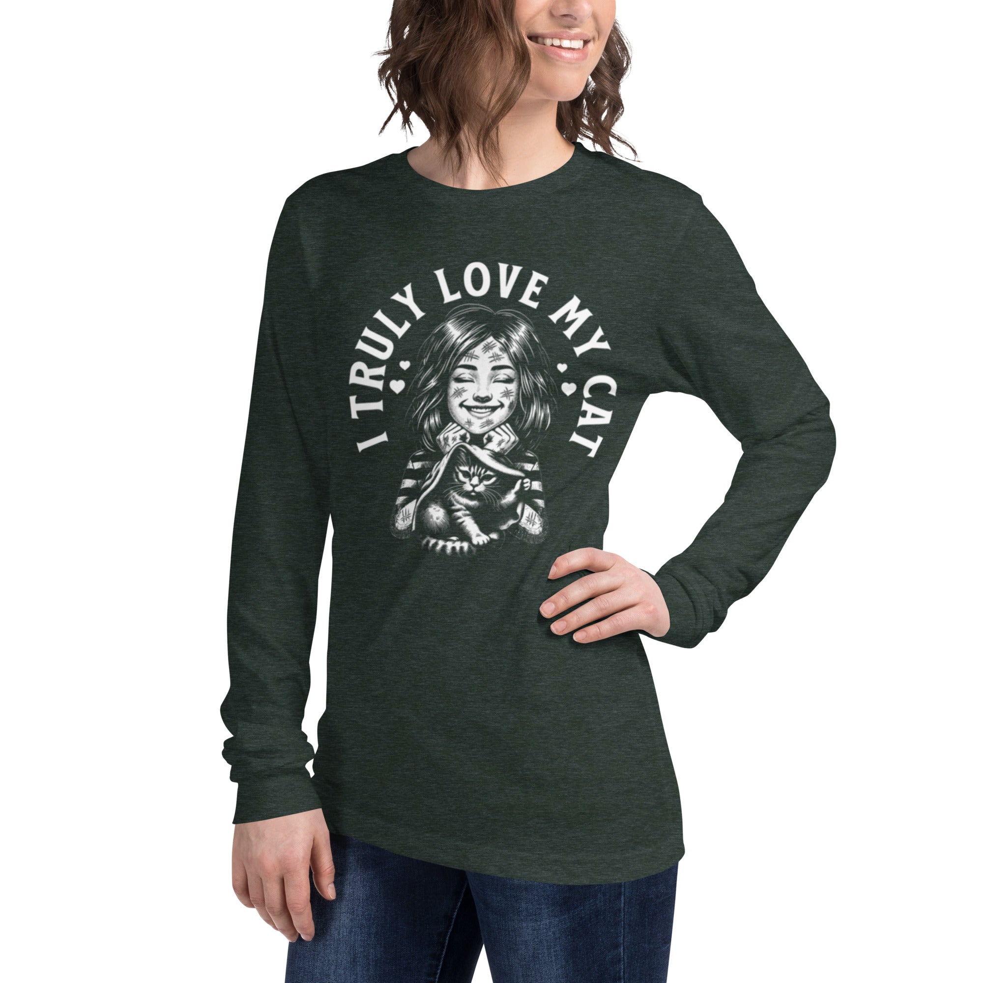 Purrfectly Yours – Cat Graphic Long Sleeve | Long Sleeve Tee – Annaise Store