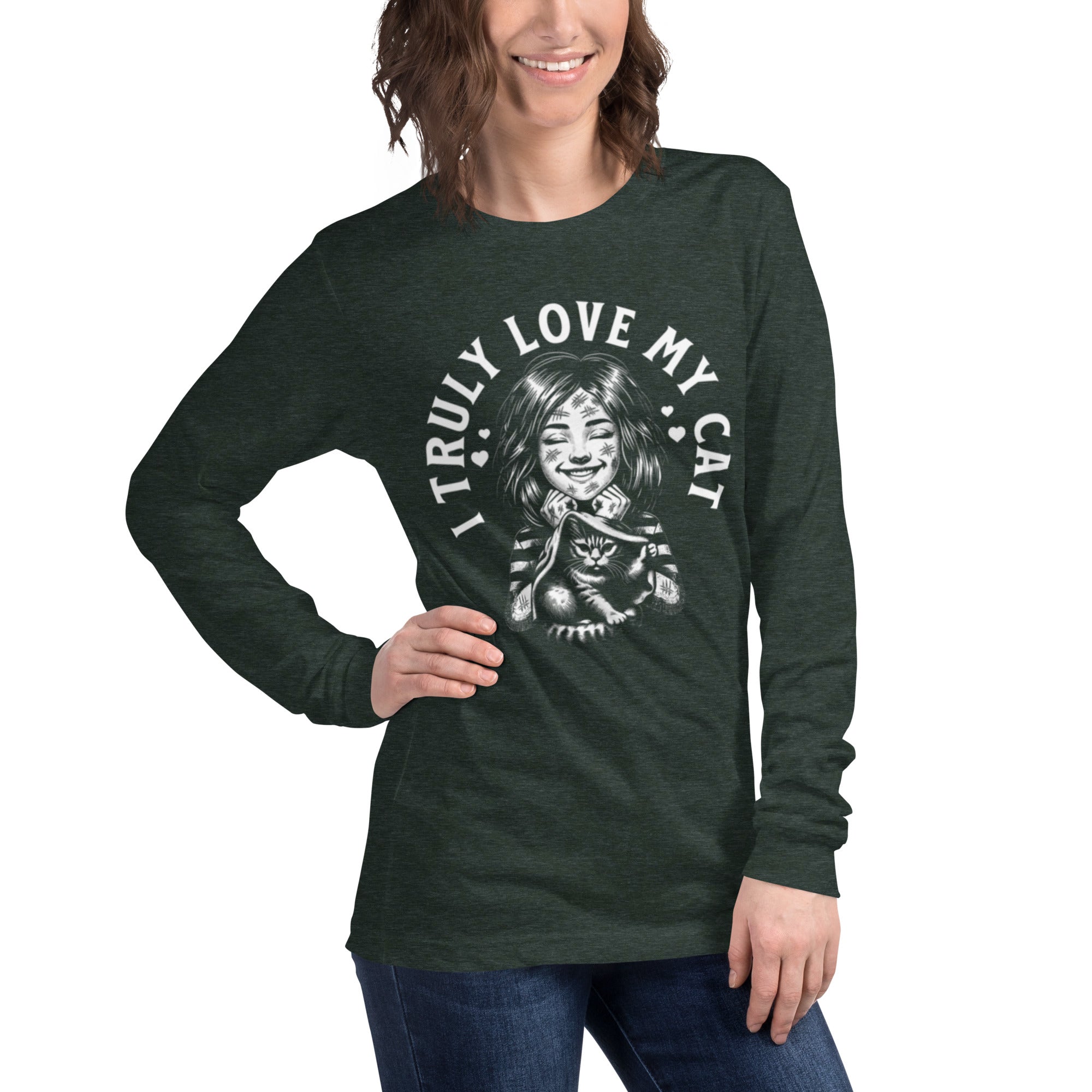 Purrfectly Yours – Cat Graphic Long Sleeve | Long Sleeve Tee – Annaise Store