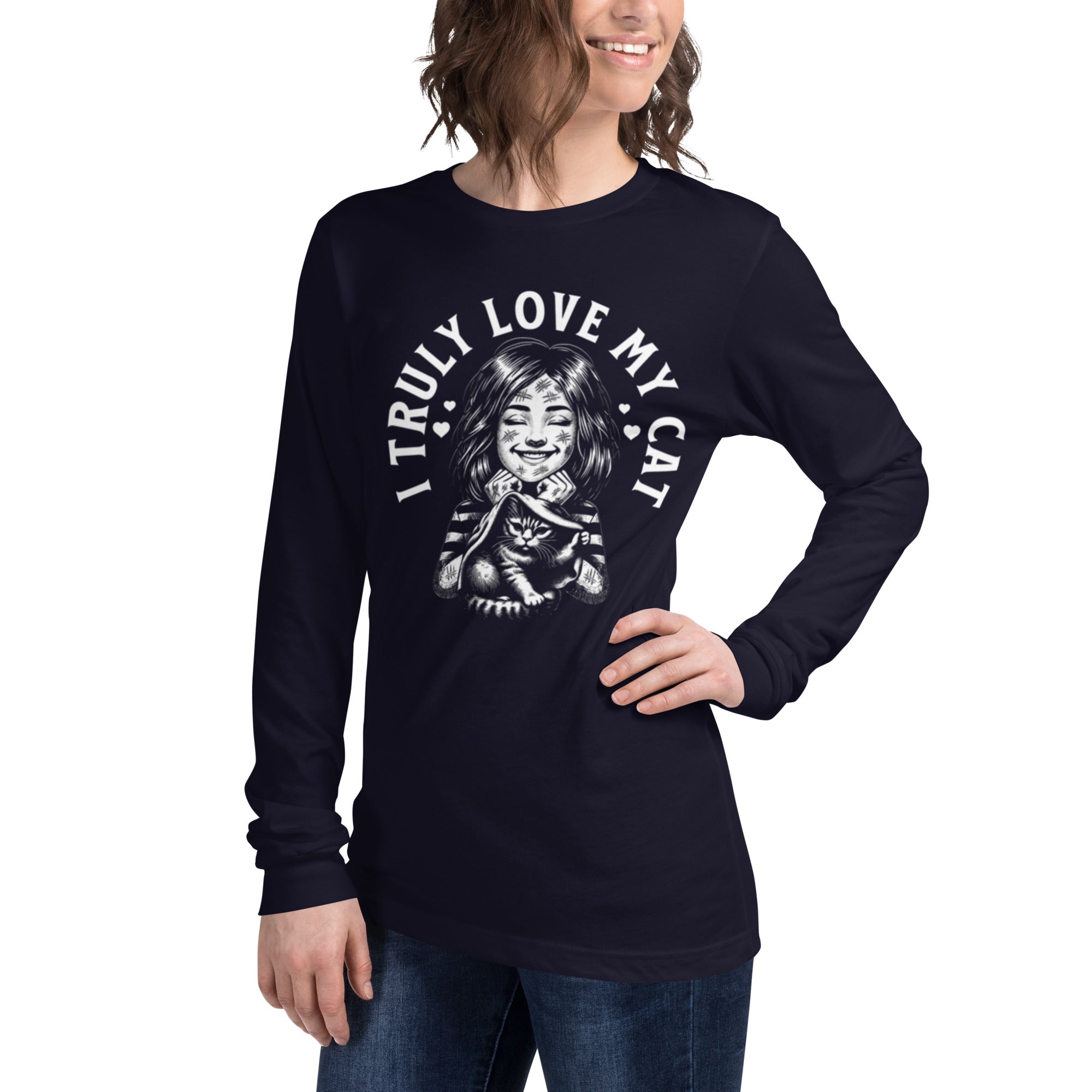 Purrfectly Yours – Cat Graphic Long Sleeve | Long Sleeve Tee – Annaise Store