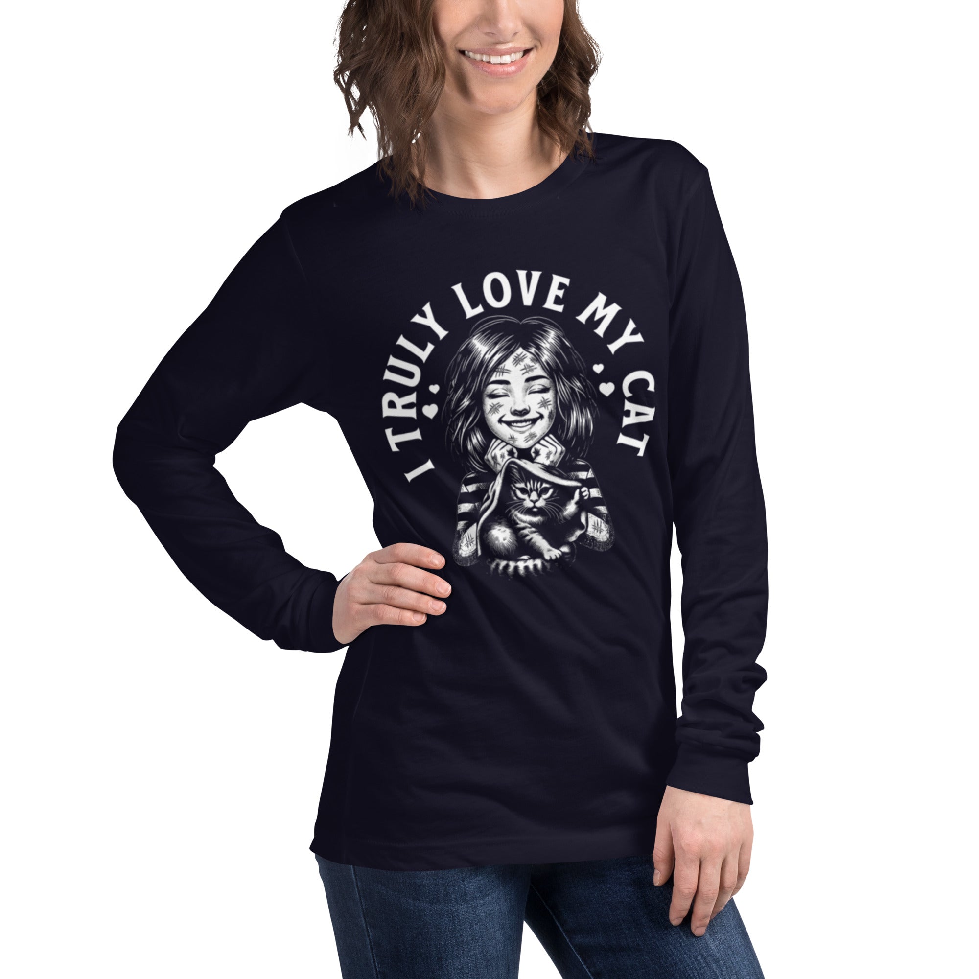 Purrfectly Yours – Cat Graphic Long Sleeve | Long Sleeve Tee – Annaise Store