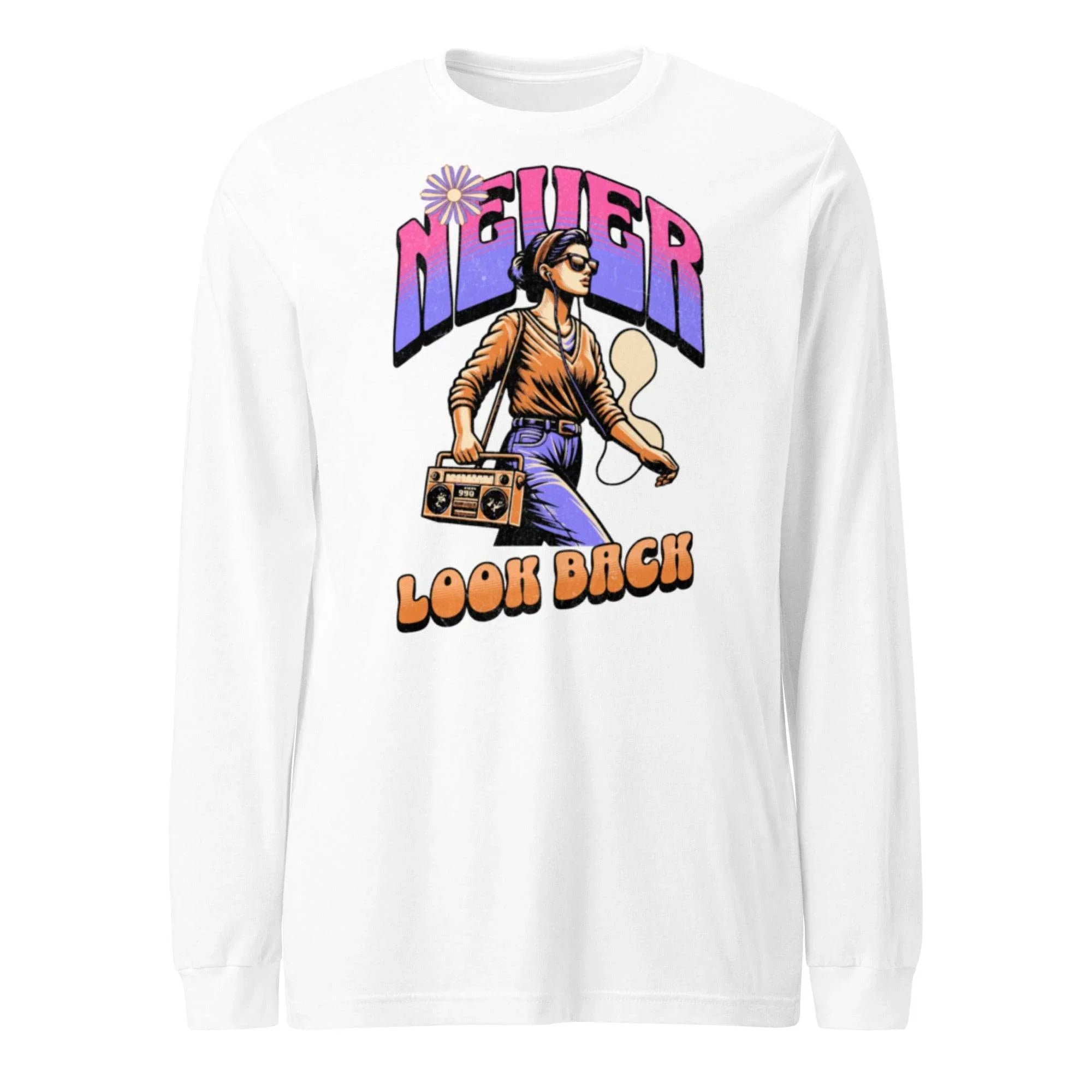Retro graphic unisex long sleeve shirt with bold statement print - Annaise Store
