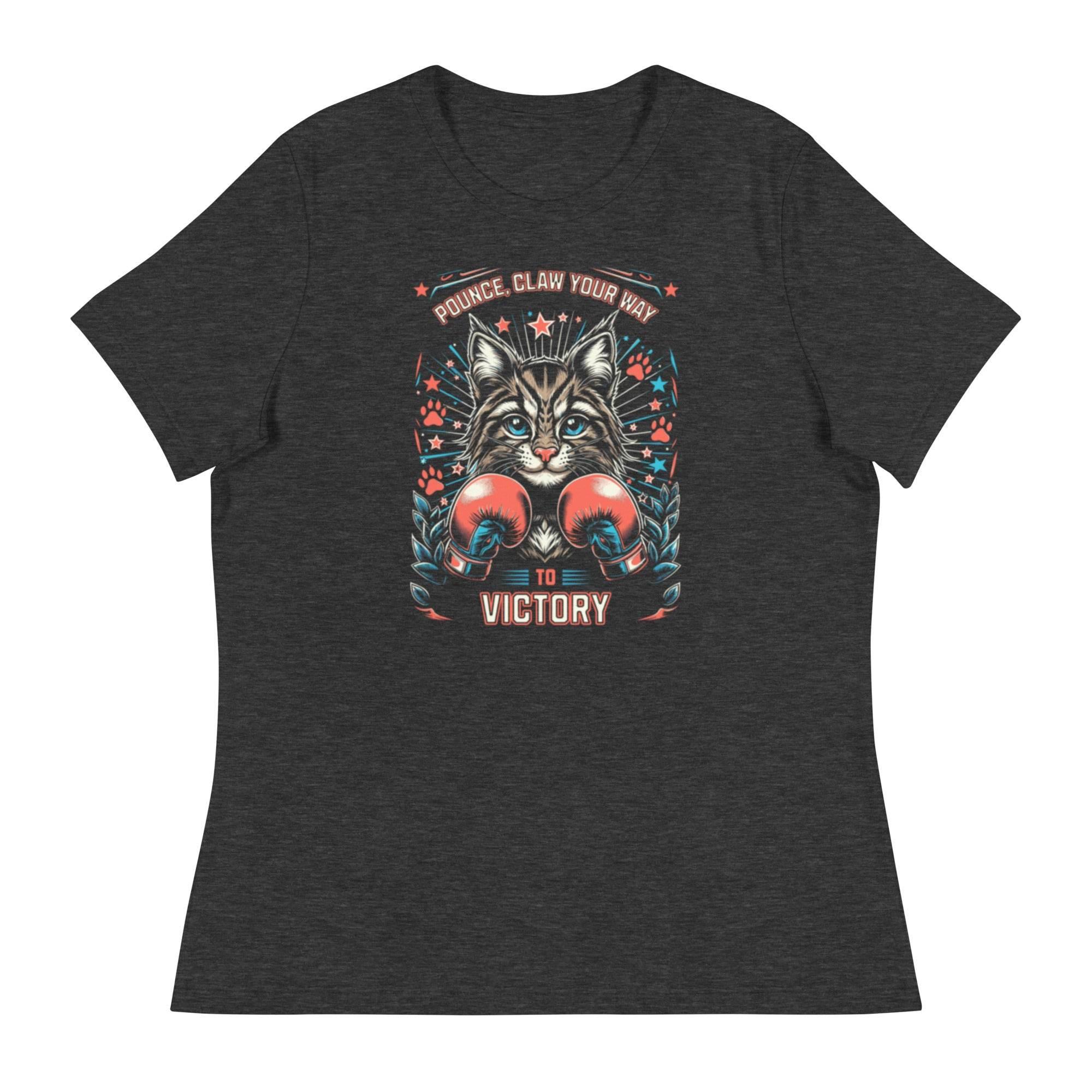 Dark-heather relaxed fit t-shirt with fierce claw graphic – bold motivational streetwear design. - Annaise Store
