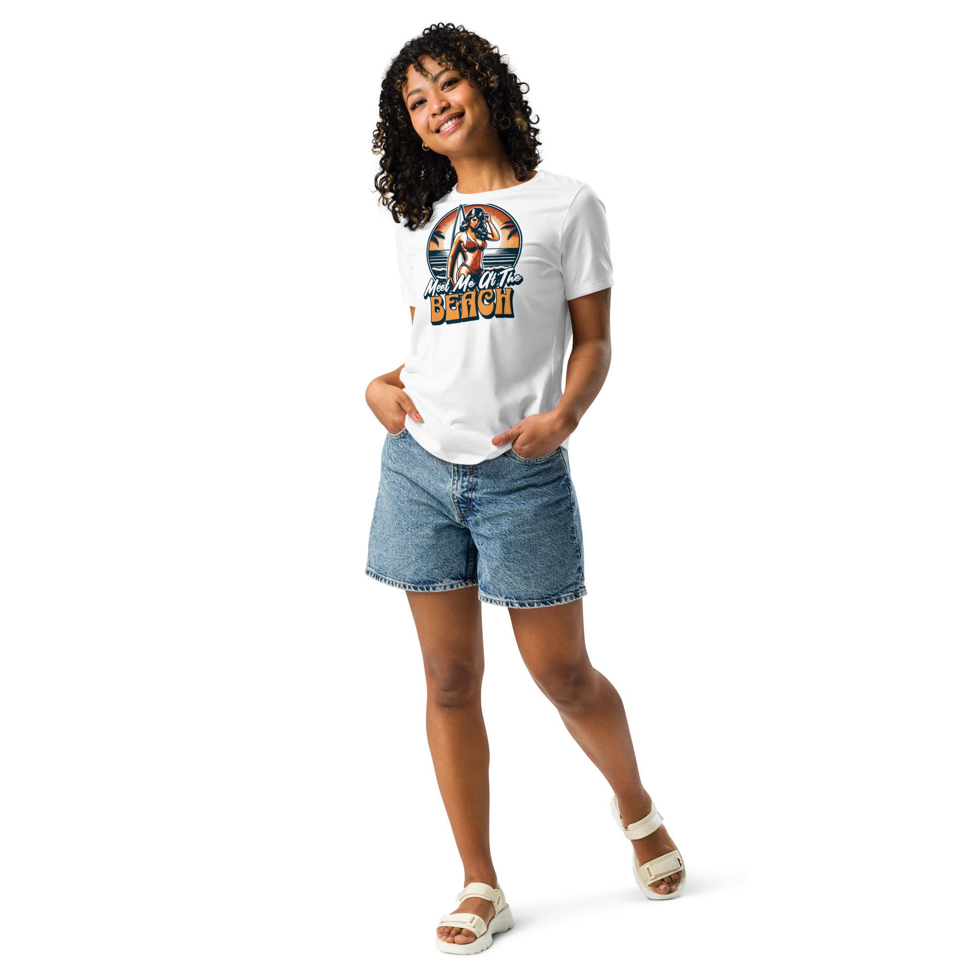 Meet Me at the Beach – Relaxed Fit Graphic Tee | T-Shirt – Annaise Store