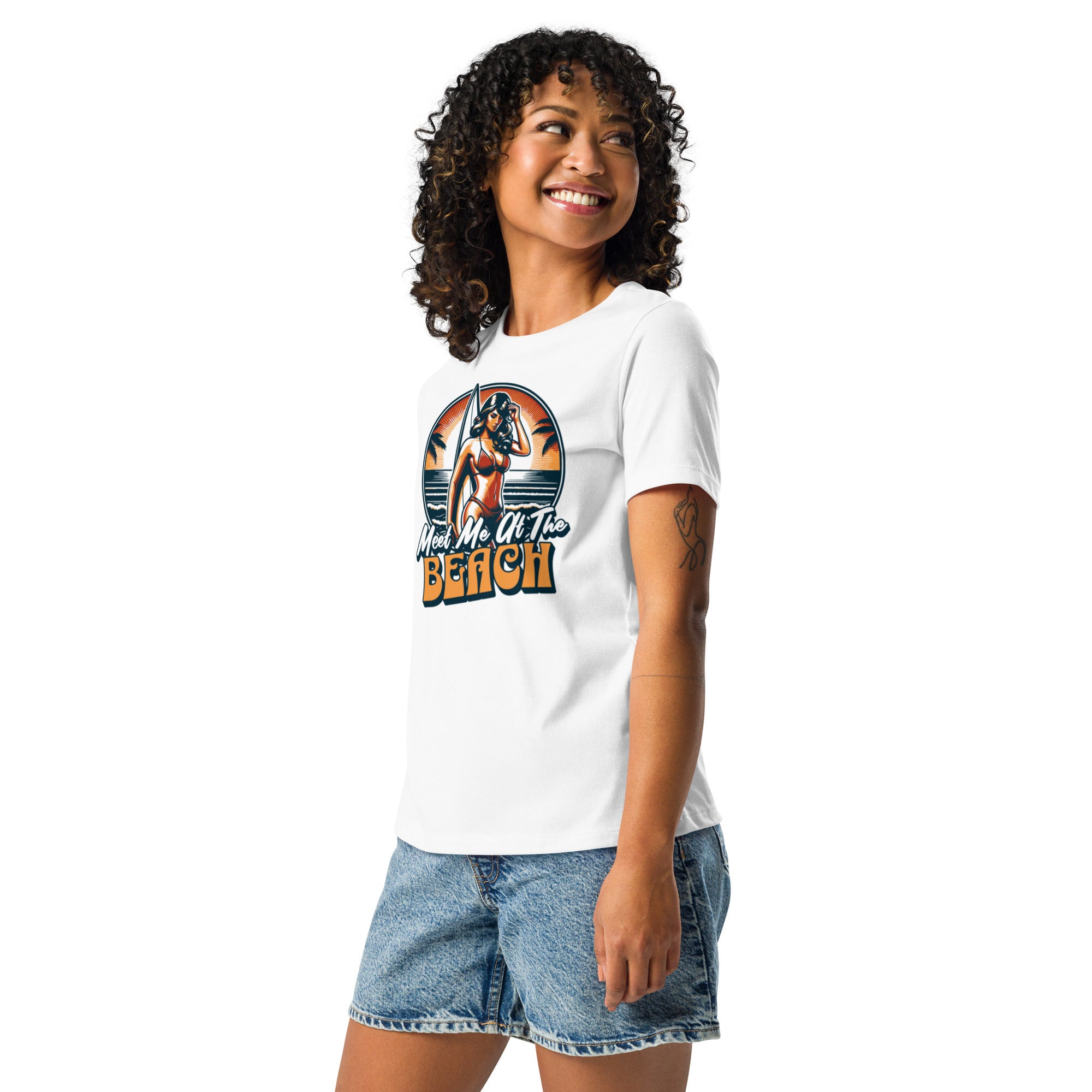 Meet Me at the Beach – Relaxed Fit Graphic Tee | T-Shirt – Annaise Store